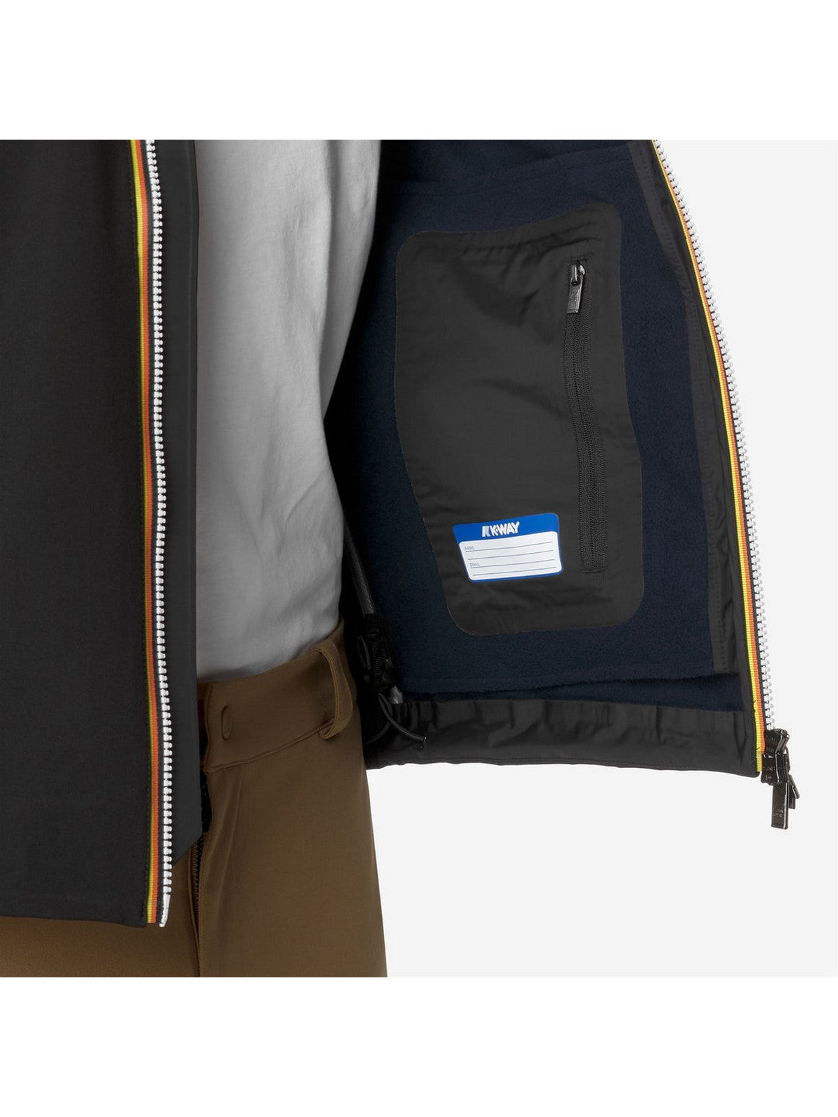 K-WAY Giubbino Uomo Jacko bonded K6131BW A3C BLACK-BLUE DEPTH gioboutiqueweb