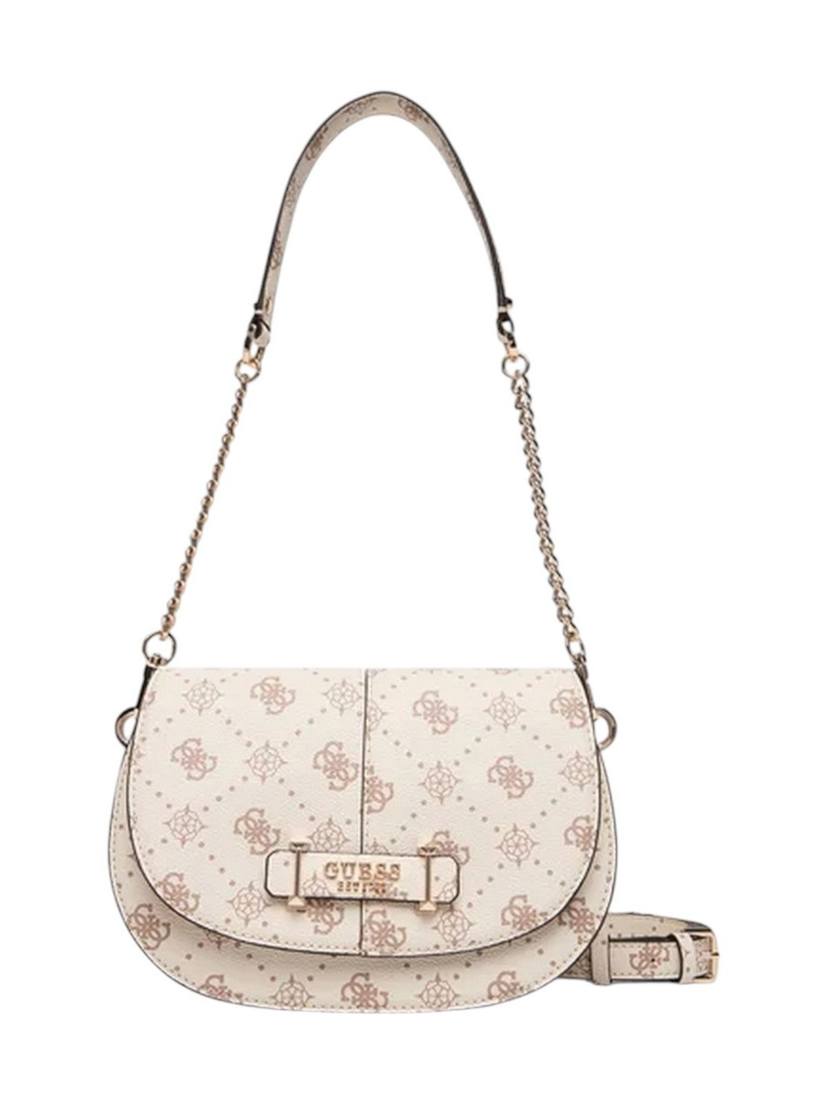 GUESS Borsa Donna CARRIE LOGO FLAP SHOULDER BAG HWGP98 98200 VNO VANILLA LOGO