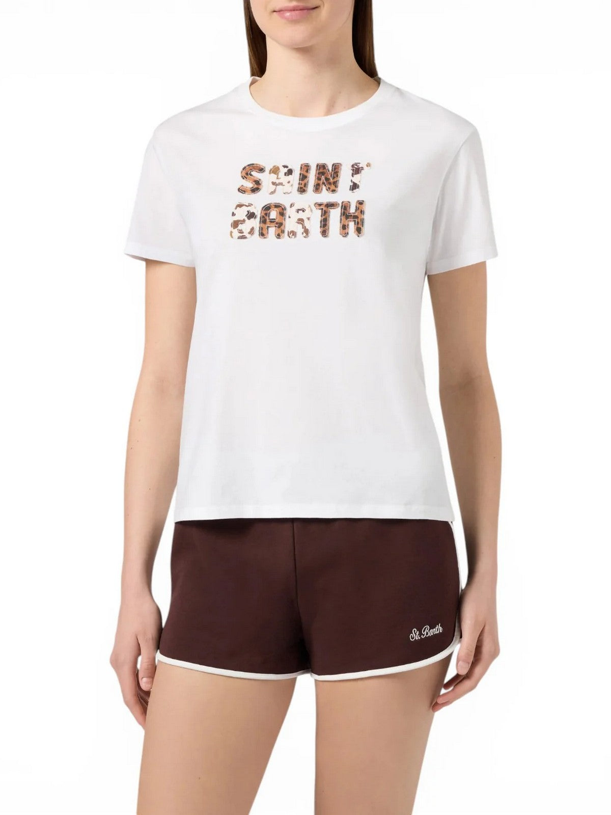 MC2 SAINT BARTH T-shirt Donna EMILIE 00298L SB 01N ANIMALIER PATCH
