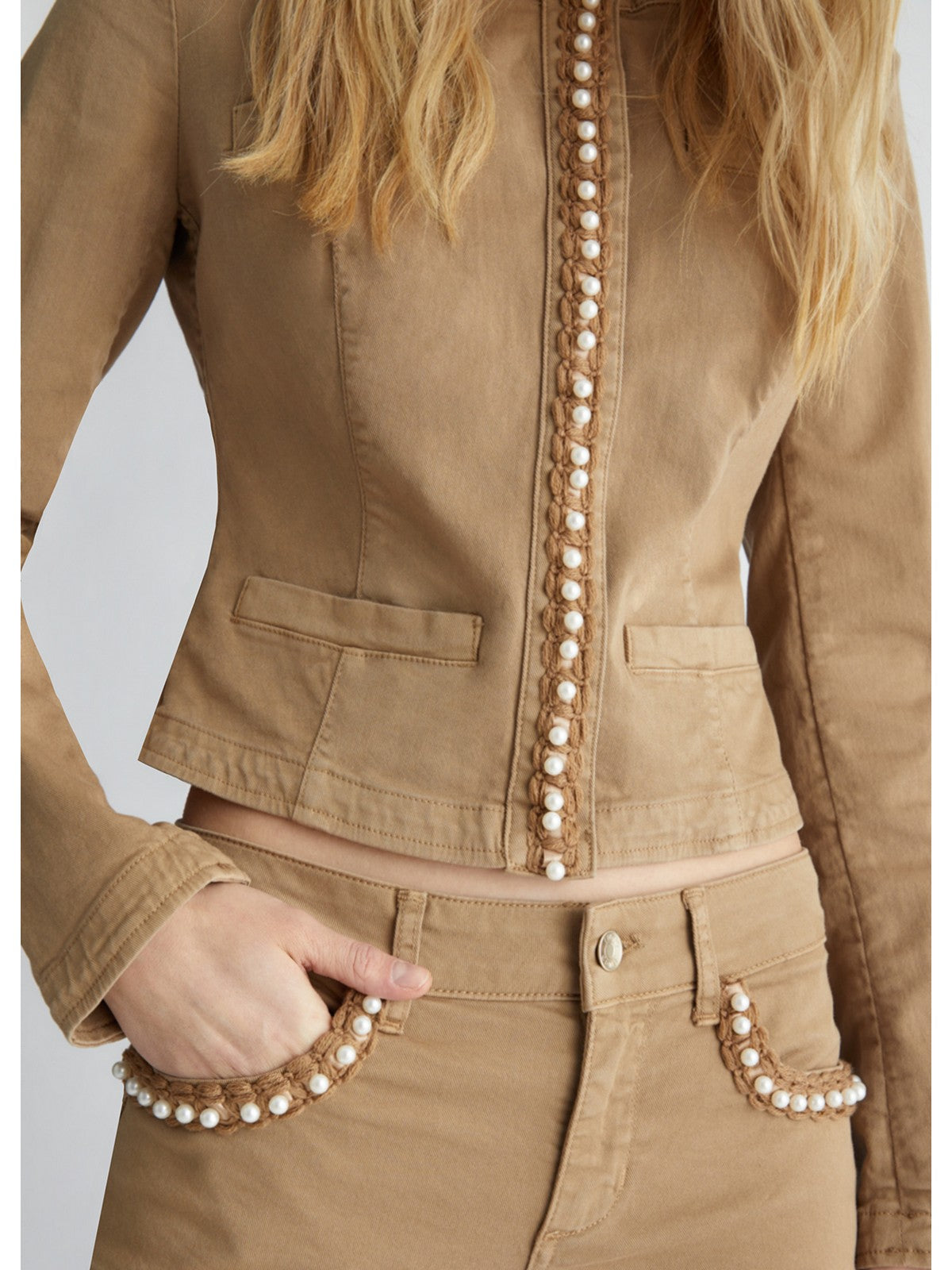 LIU JO WHITE Giacca Donna MA4278T3489 71022 Beige gioboutiqueweb