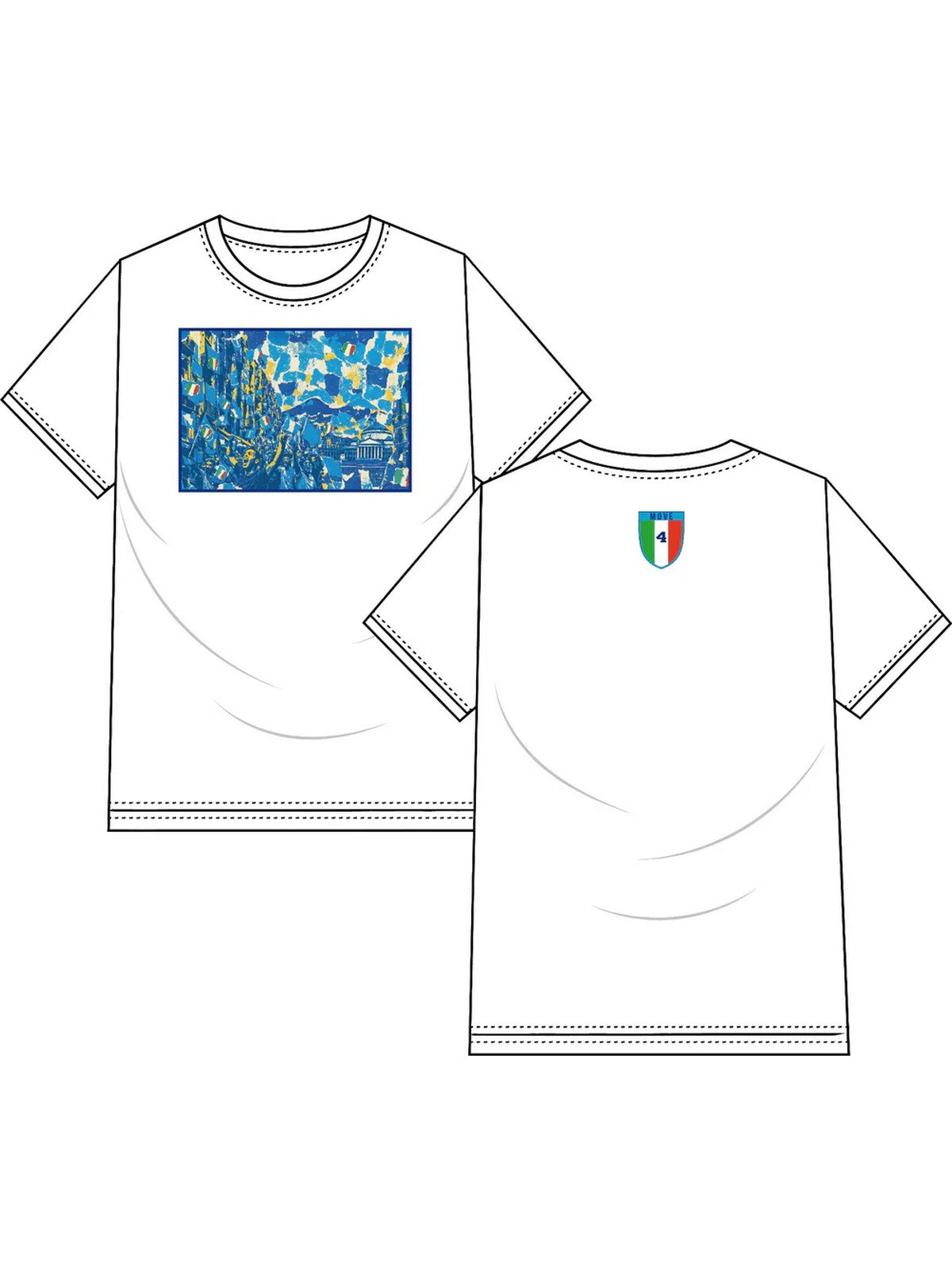 MOVE be different T-shirt Uomo T-SHIRT NAPOLI 01 FIESTA BIANCO gioboutiqueweb