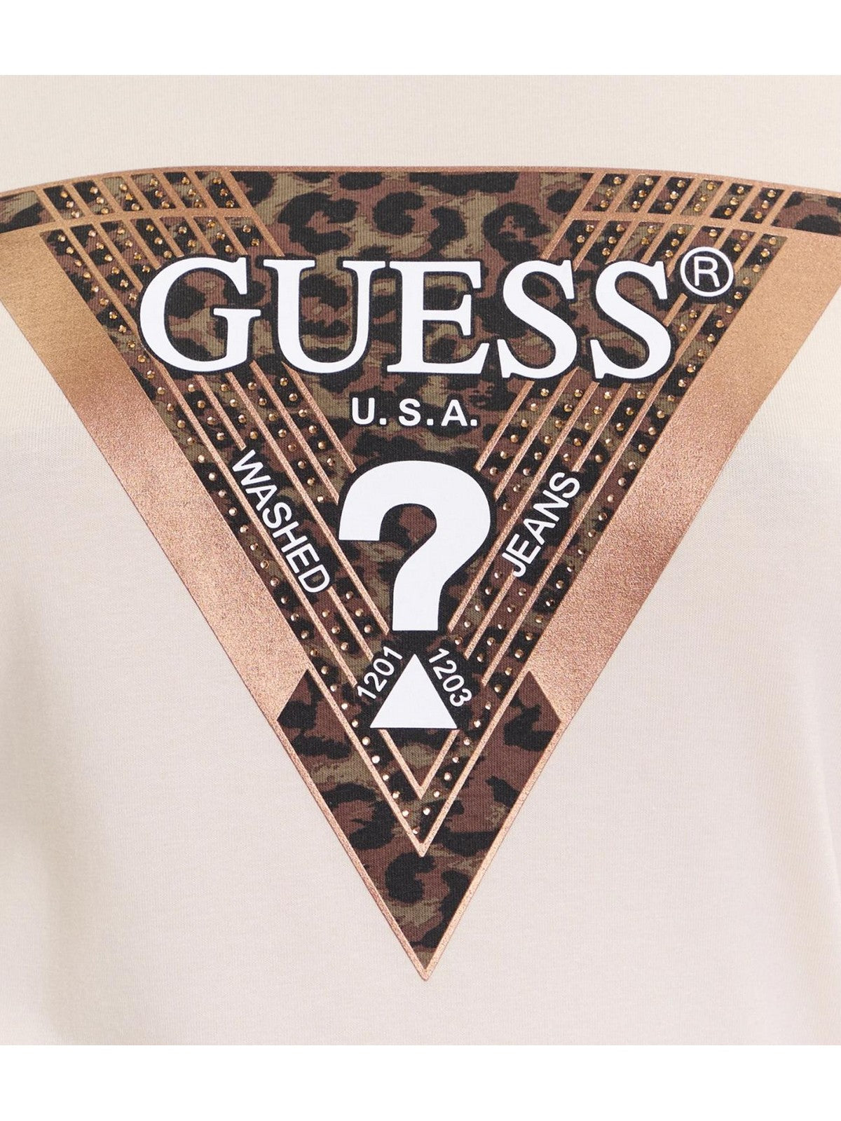 GUESS T-shirt Donna LS CN LEO TRIANGLE TEE W5BI75 J1314 A115 BEIGE