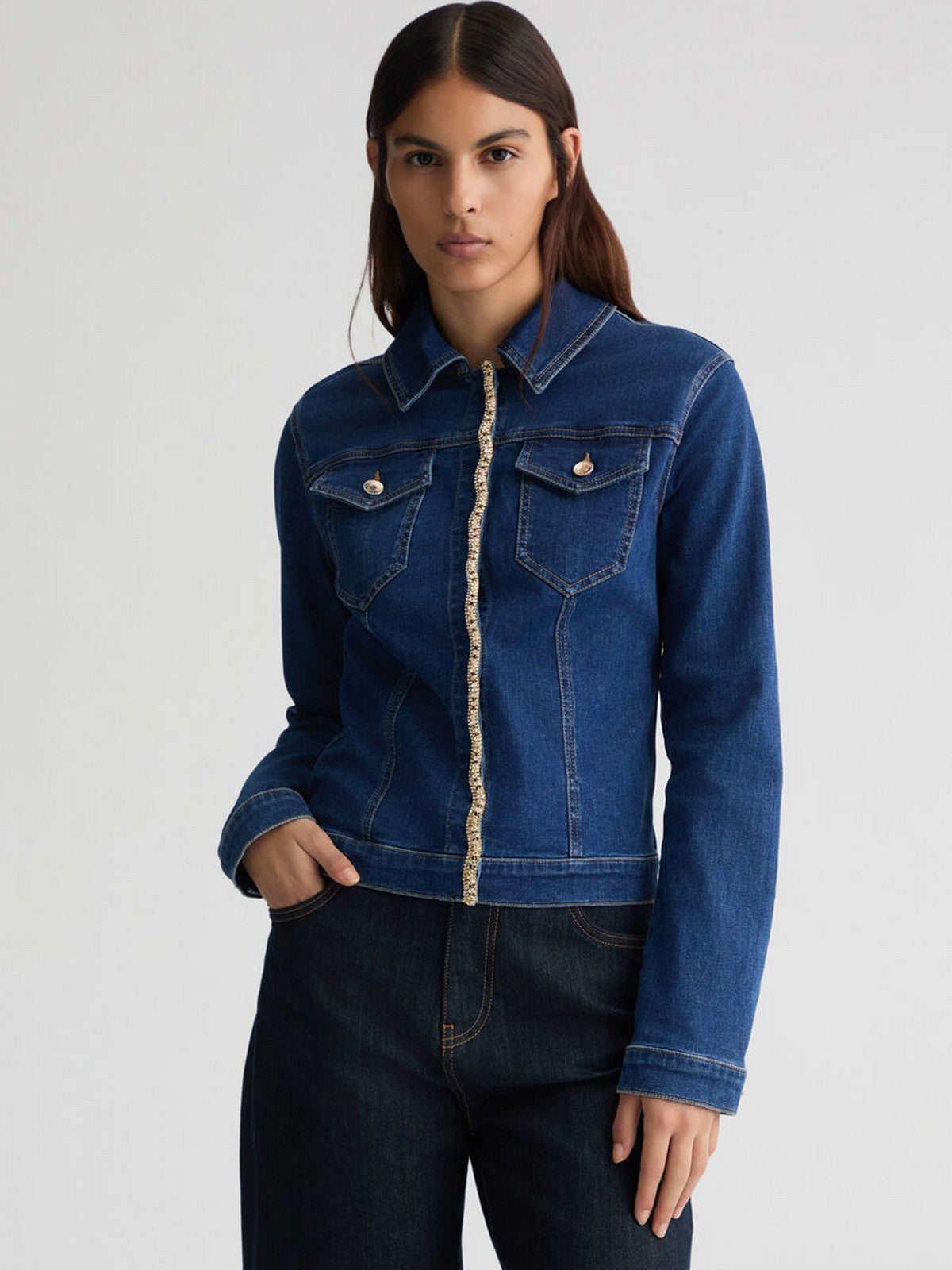 LIU JO BLUE DENIM Giubbino Donna UA5143D0243 78828 Blu gioboutiqueweb