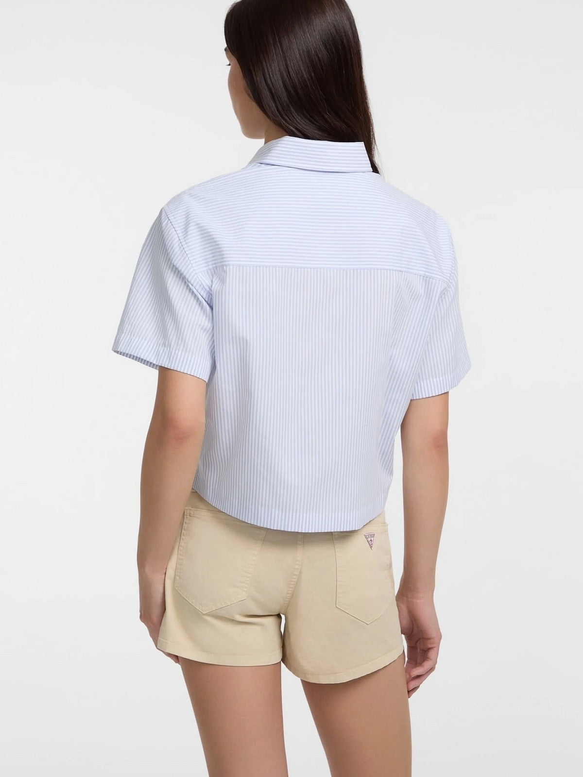 GUESS Camicia Donna GJ SS CAMP COLLAR BOXY SHIRT W5GH98 WH7Q1 FB9A Blu gioboutiqueweb
