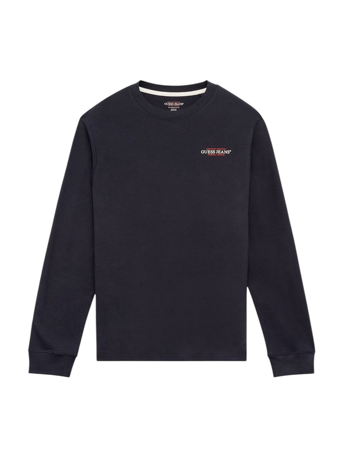 GUESS T-shirt Uomo GJ LS CN SLIM AMERICAN TR TEE M4YI54 K8HM0 A71W DARING OCEAN