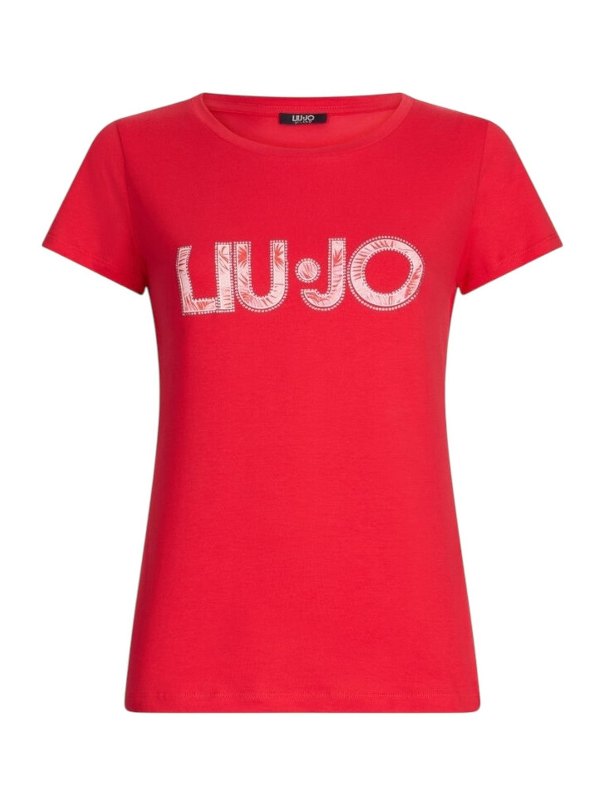 LIU JO BEACHWEAR T-shirt Donna VA5154JS003 M9328 Allarme/pink palm gioboutiqueweb