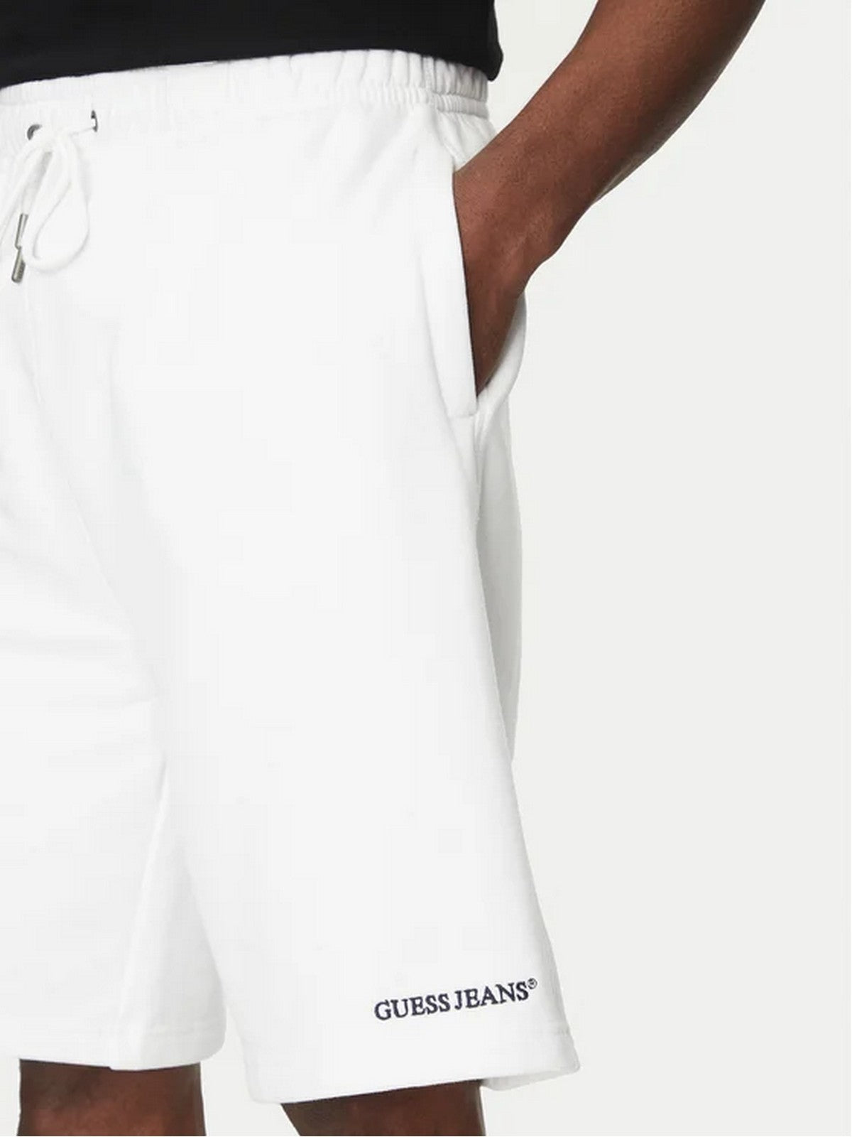 GUESS Pantalone Uomo GJ REG EMBRO SHORTS M5GD49 KCPR1 G011 PURE WHITE
