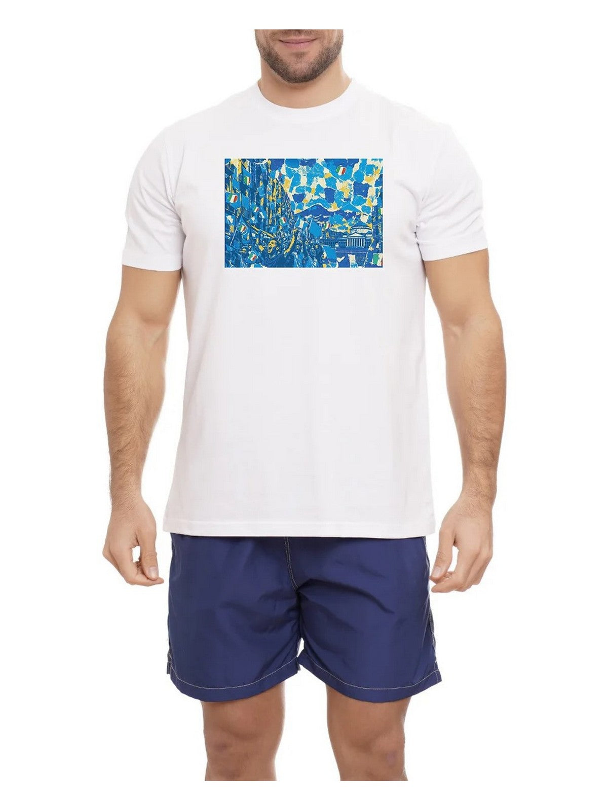 MOVE be different T-shirt Uomo T-SHIRT NAPOLI 01 FIESTA BIANCO gioboutiqueweb