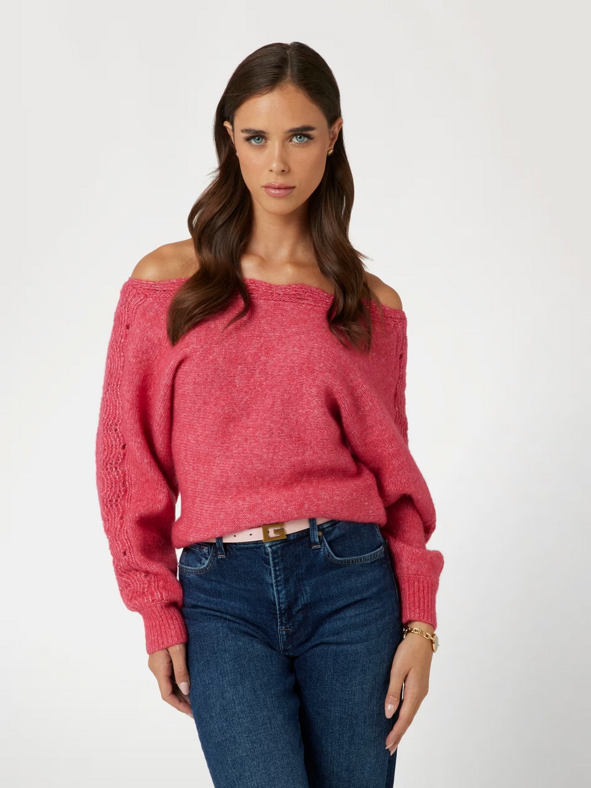 GUESS Maglione Donna LS BN MALORIE DOLMAN SWTR W4BR0M Z3LG0 G61G Rosso gioboutiqueweb