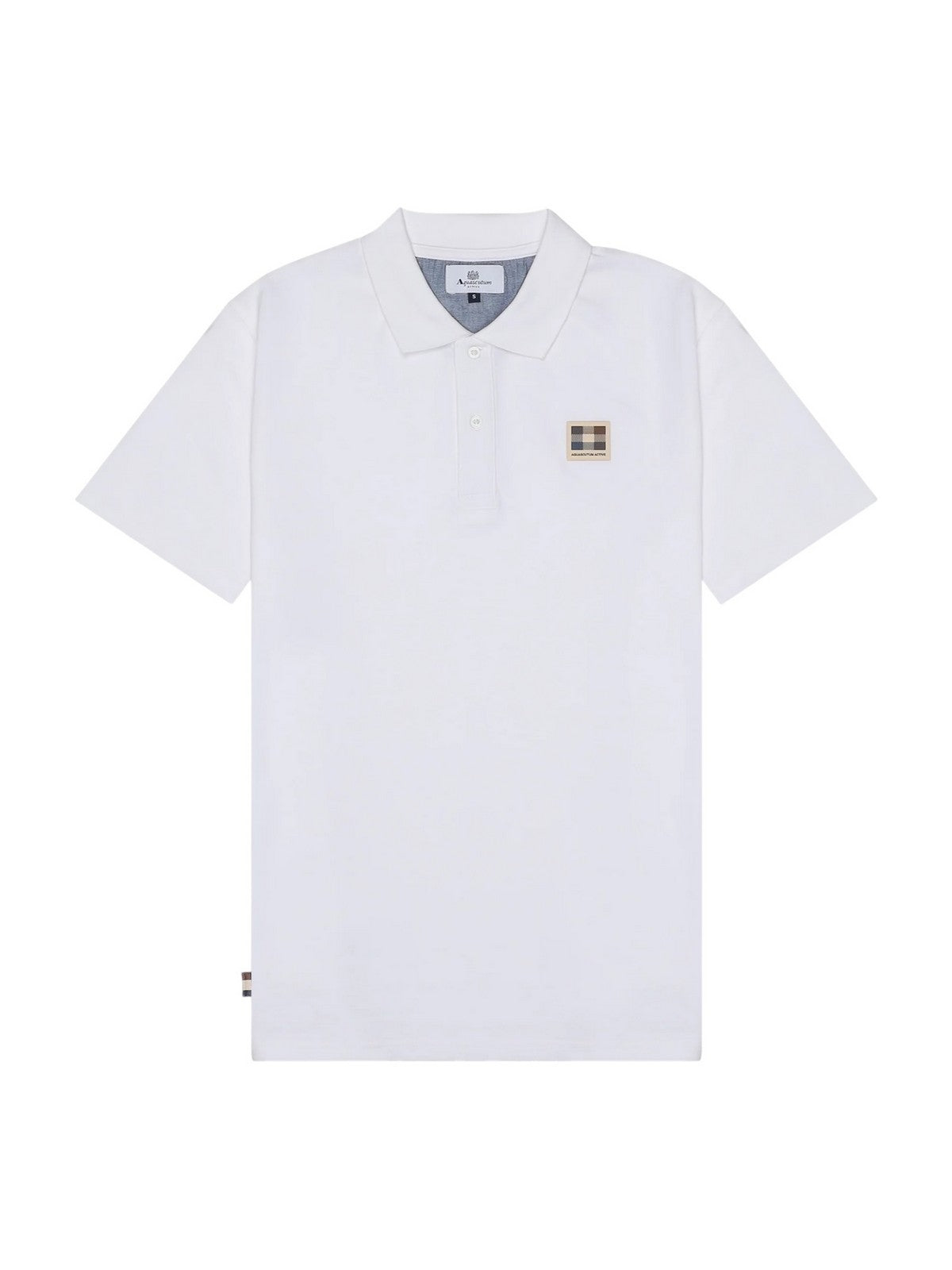 AQUASCUTUM Polo Uomo ACTIVE CHECK PATCH POLO AA-B004-PO001 BIANCO OPTICAL WHITE gioboutiqueweb