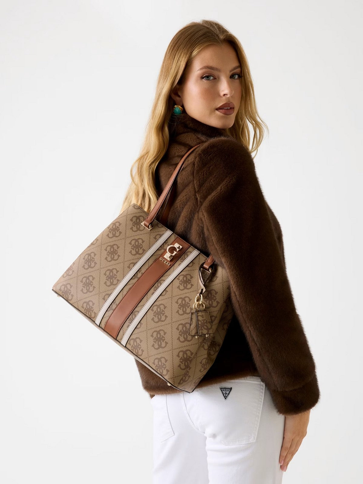 GUESS Borsa Donna ERENIA TOTE HWSO78 38230 LTL LATTE LOGO