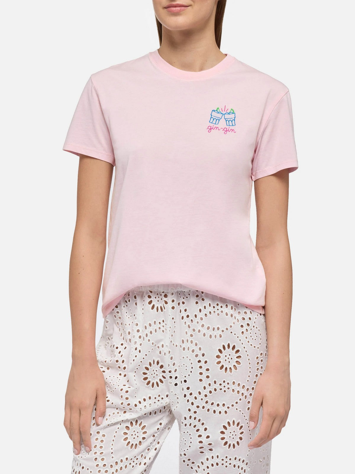 MC2 SAINT BARTH T-shirt Donna EMILIE 05868H GIN GIN 20 EMB gioboutiqueweb