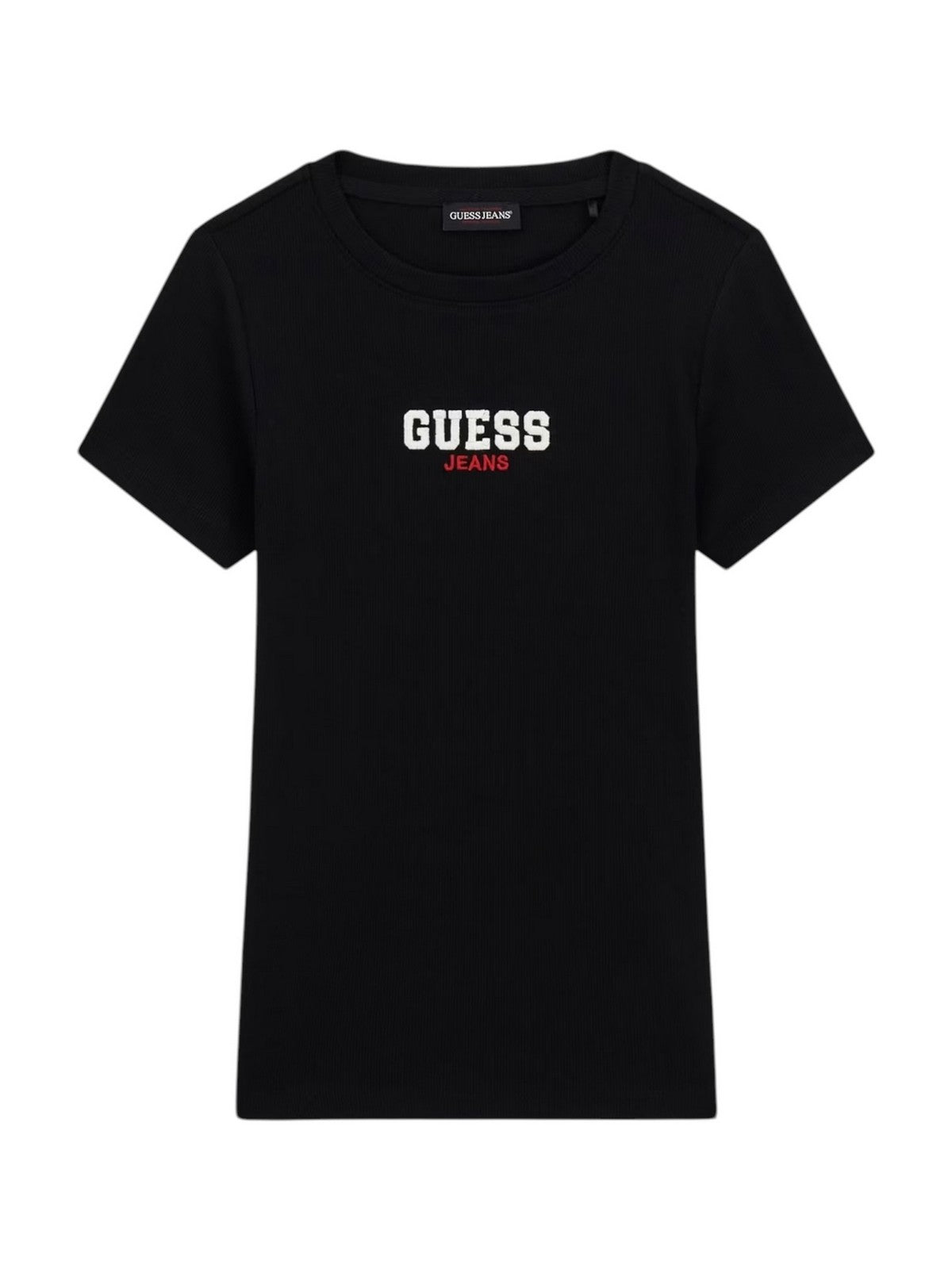 GUESS T-shirt Donna GJ SS CN SLIM RIB EMB TEE W4YI64 KA0H1 JBLK Jet Black A996