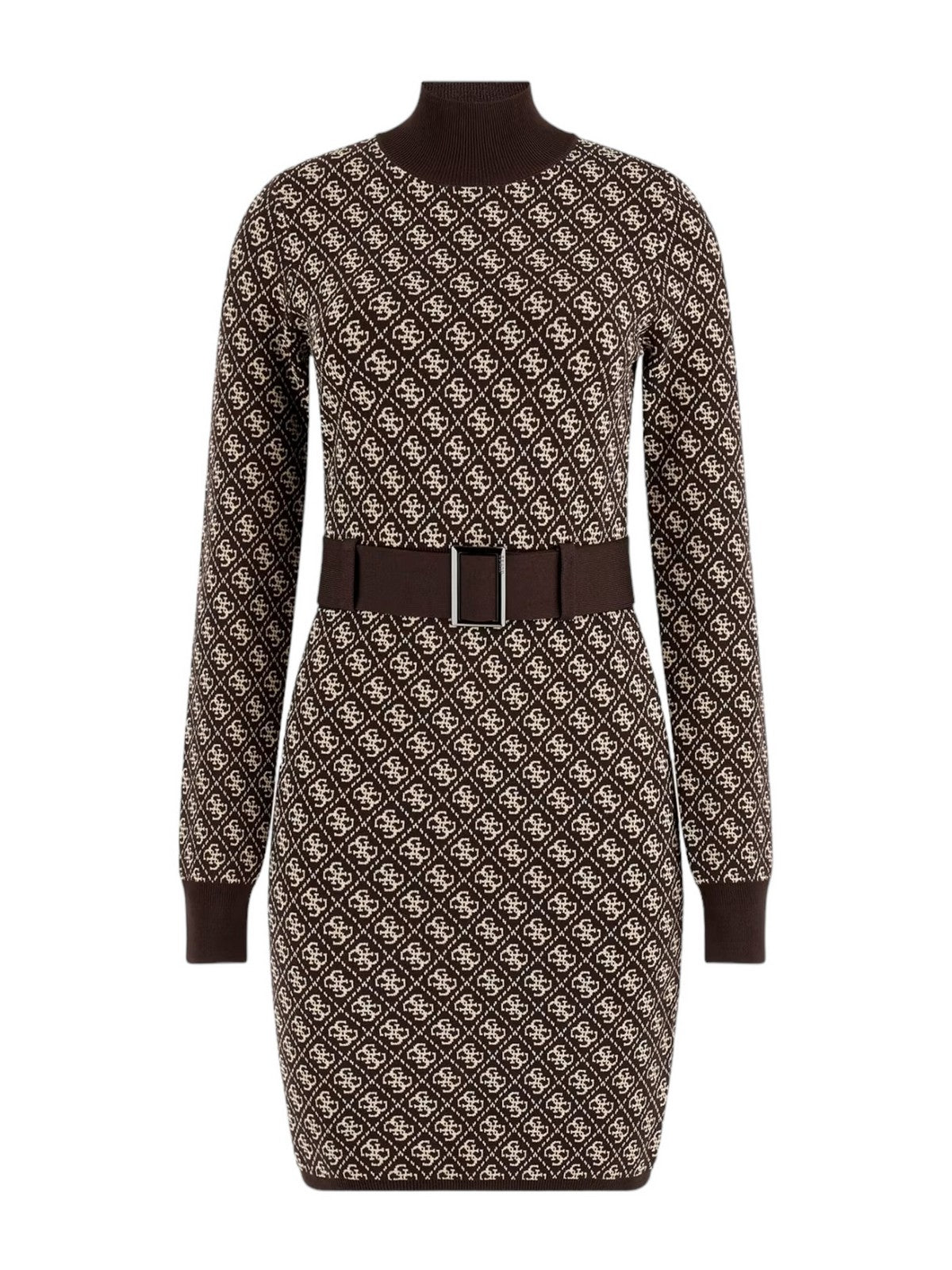 GUESS Abito Donna LISE 4G LS BELTED DRESS SWTR W4BK43 Z37K0 FN0T Marrone gioboutiqueweb