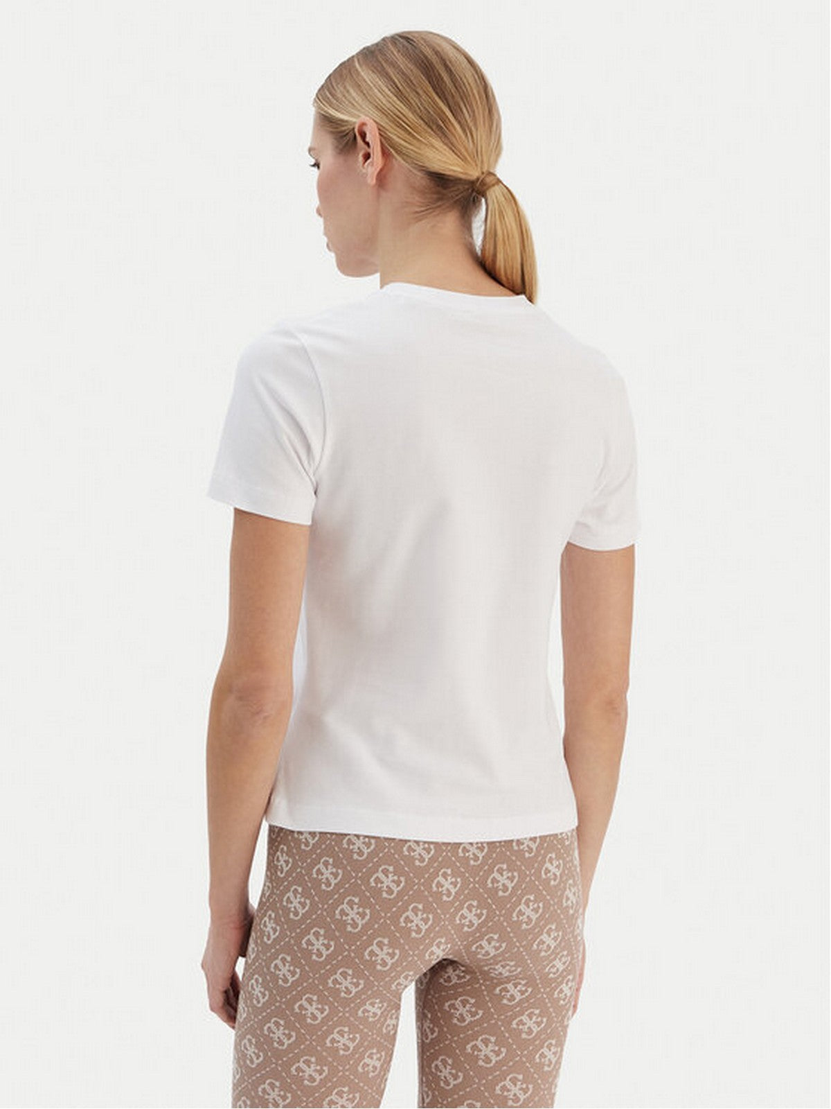 GUESS SPORT T-shirt Donna BEATRIZ CN SS T-SHIRT V6RI02 J1314 G011 PURE WHITE
