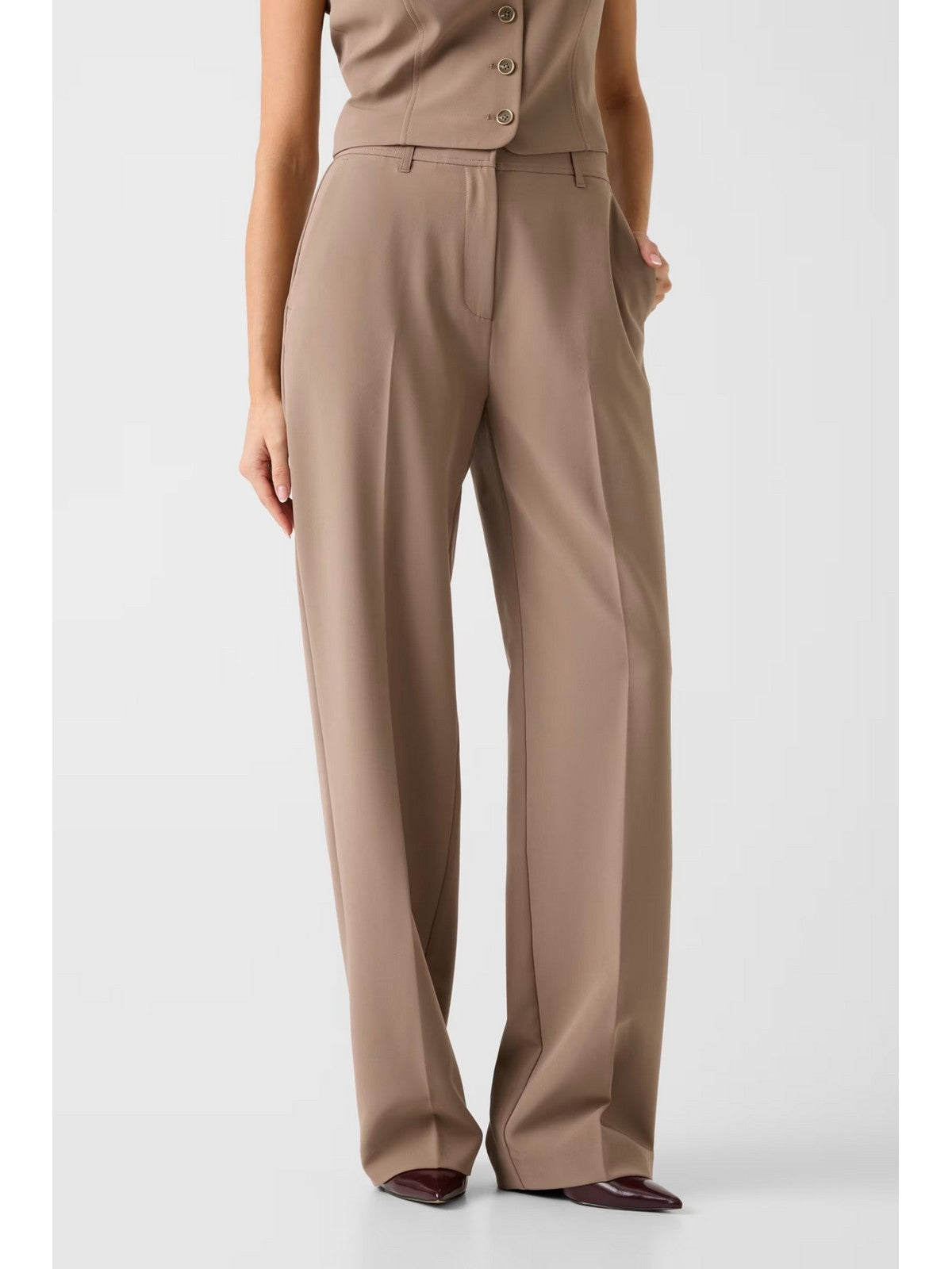 GUESS Pantalone Donna NAUSICA WIDE LEG PANT W6RB02 WH9Y2 G1EC WALNUT SHELL