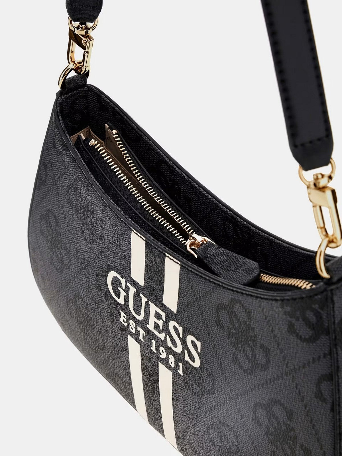 GUESS Borsa Donna NOELLE II TOP ZIP SHOULDER BAG HWOS96 72180 CLO COAL LOGO