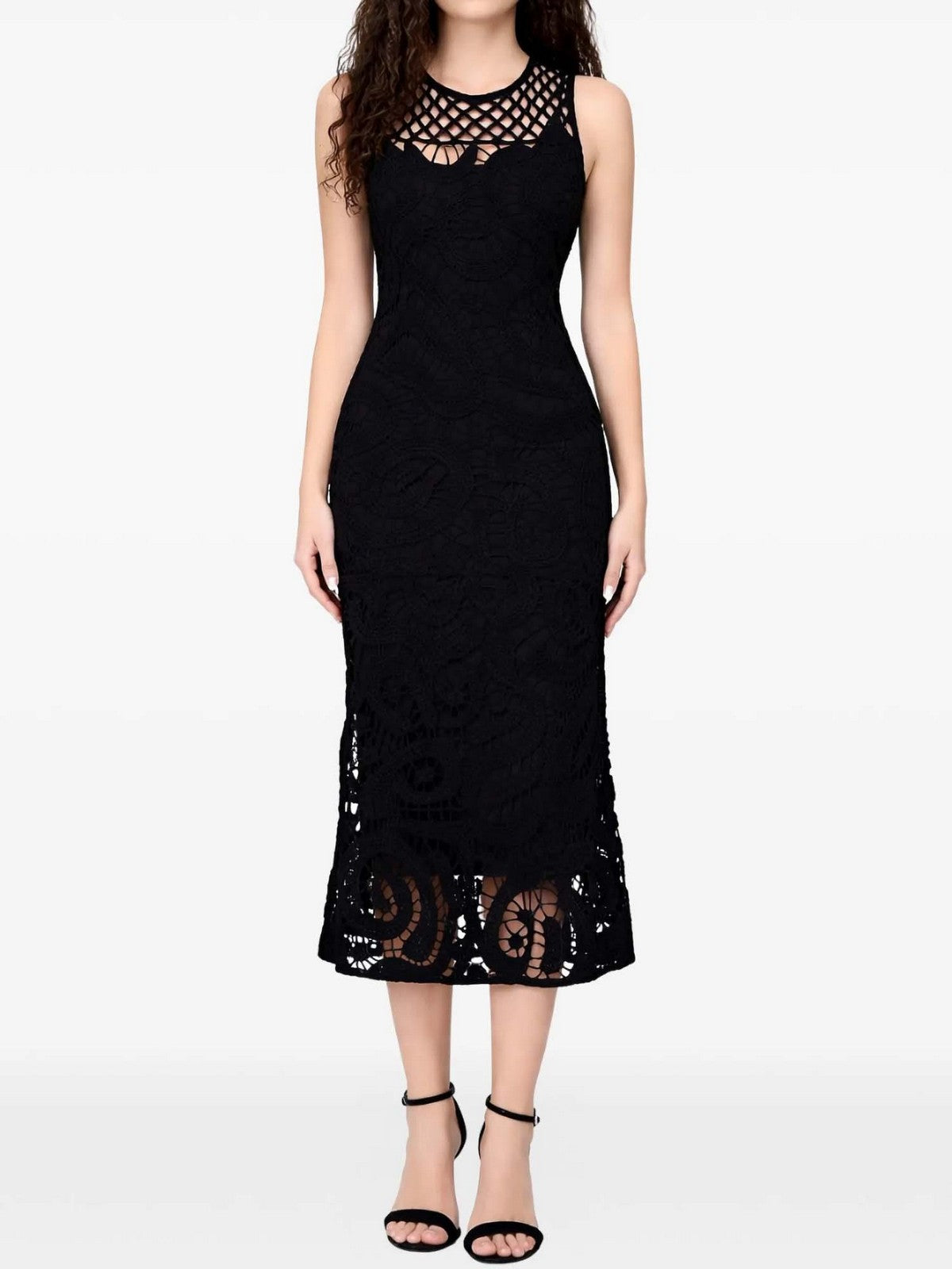 PINKO Abito Donna BUFERA ABITO CROCHET GEOMETRIC 106361-A354 Z99 NERO LIMOUSINE