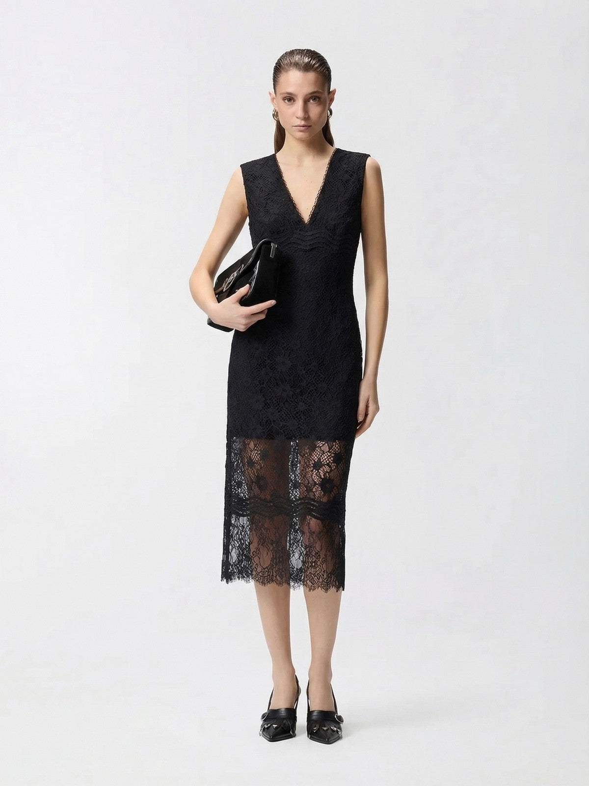PINKO Abito Donna AUDREY ABITO PIZZO REBRODE 106660-A381 Z99 NERO LIMOUSINE