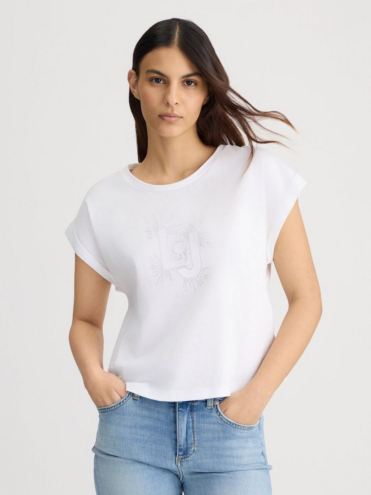 LIU JO BEACHWEAR T-shirt Donna VA5151JS923 M9196 LJ bianco gioboutiqueweb