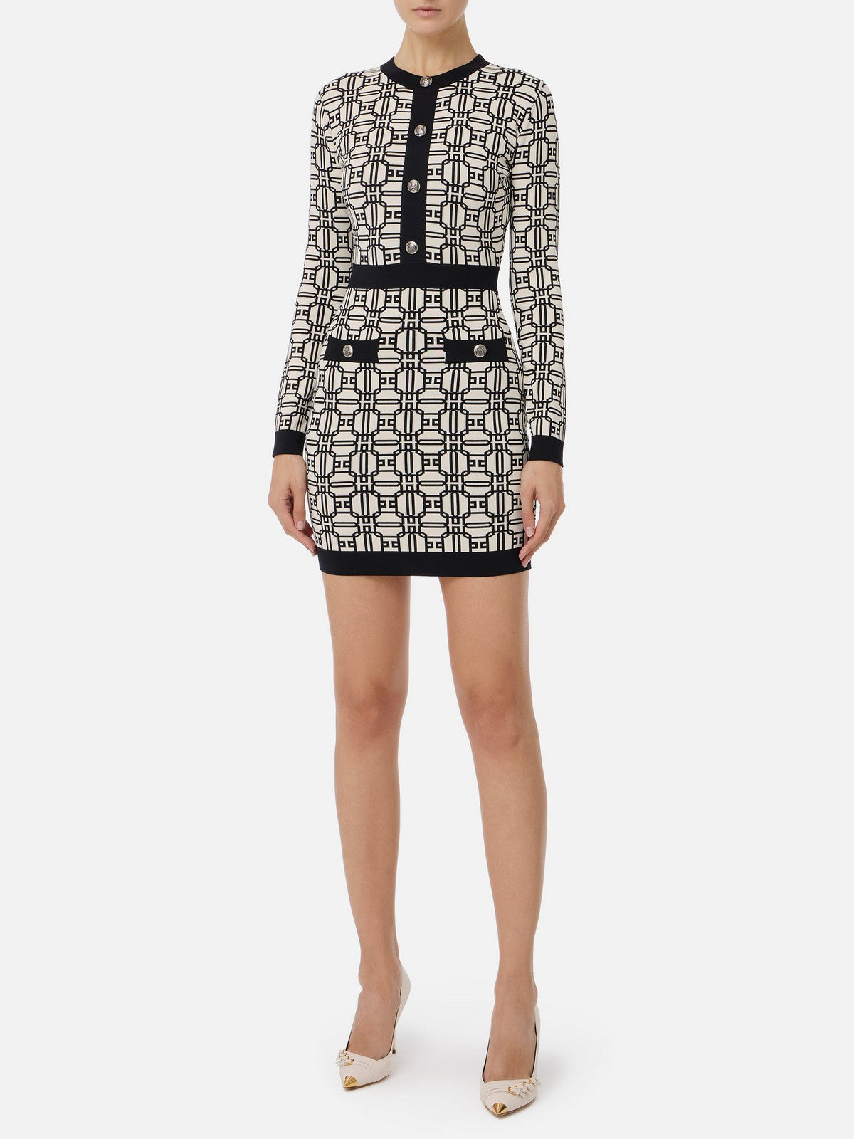 ELISABETTA FRANCHI Abito Donna AM31B47E2 E84 Bianco gioboutiqueweb