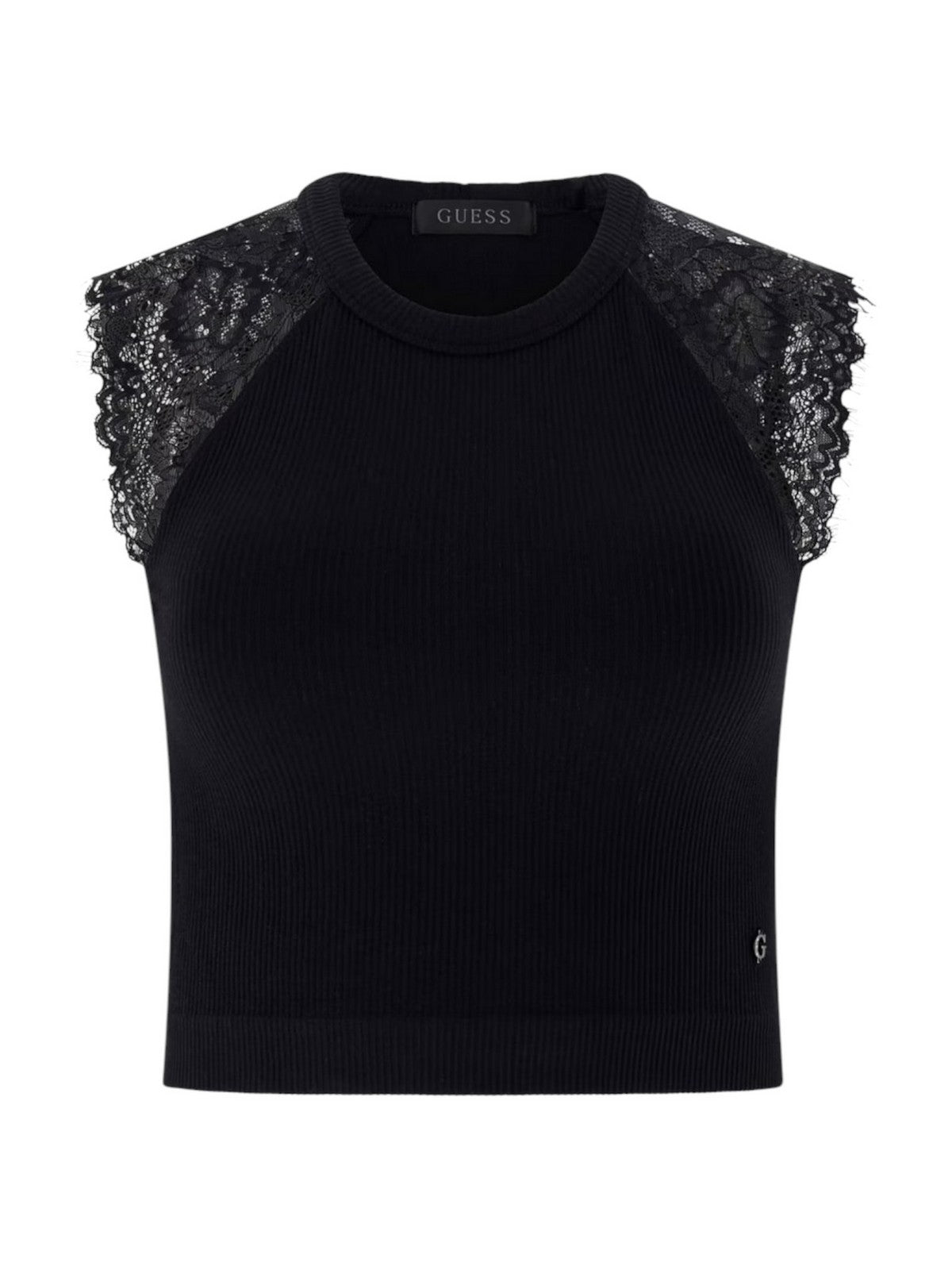 GUESS Top Donna MILLIE SEAMLESS LACE SWTR TOP W6GZ01 Z0606 JBLK Jet Black A996