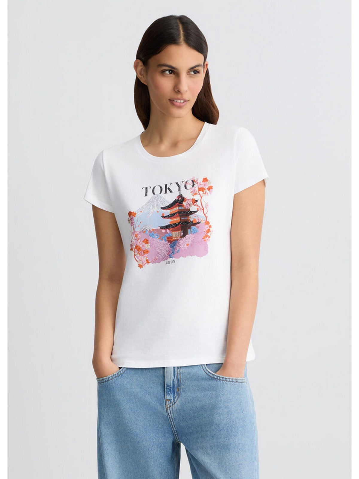 LIU JO WHITE T-shirt Donna WA5239JS923 M9567 Bianco gioboutiqueweb