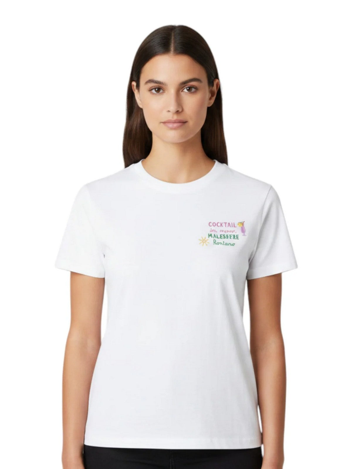 MC2 SAINT BARTH T-shirt Donna EMILIE 08643L COCKTAIL MALESSERE 01N CHARM EMB