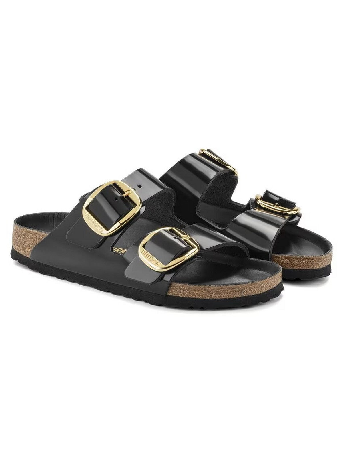 BIRKENSTOCK Sandalo Donna Arizona Big Buckle HEX shine black,Natural Leather 1021476 Nero