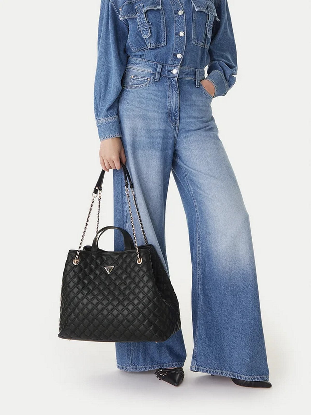 GUESS Borsa Donna GIULLY II LARGE 2 IN 1 TOTE HWQG96 73290 BLA BLACK