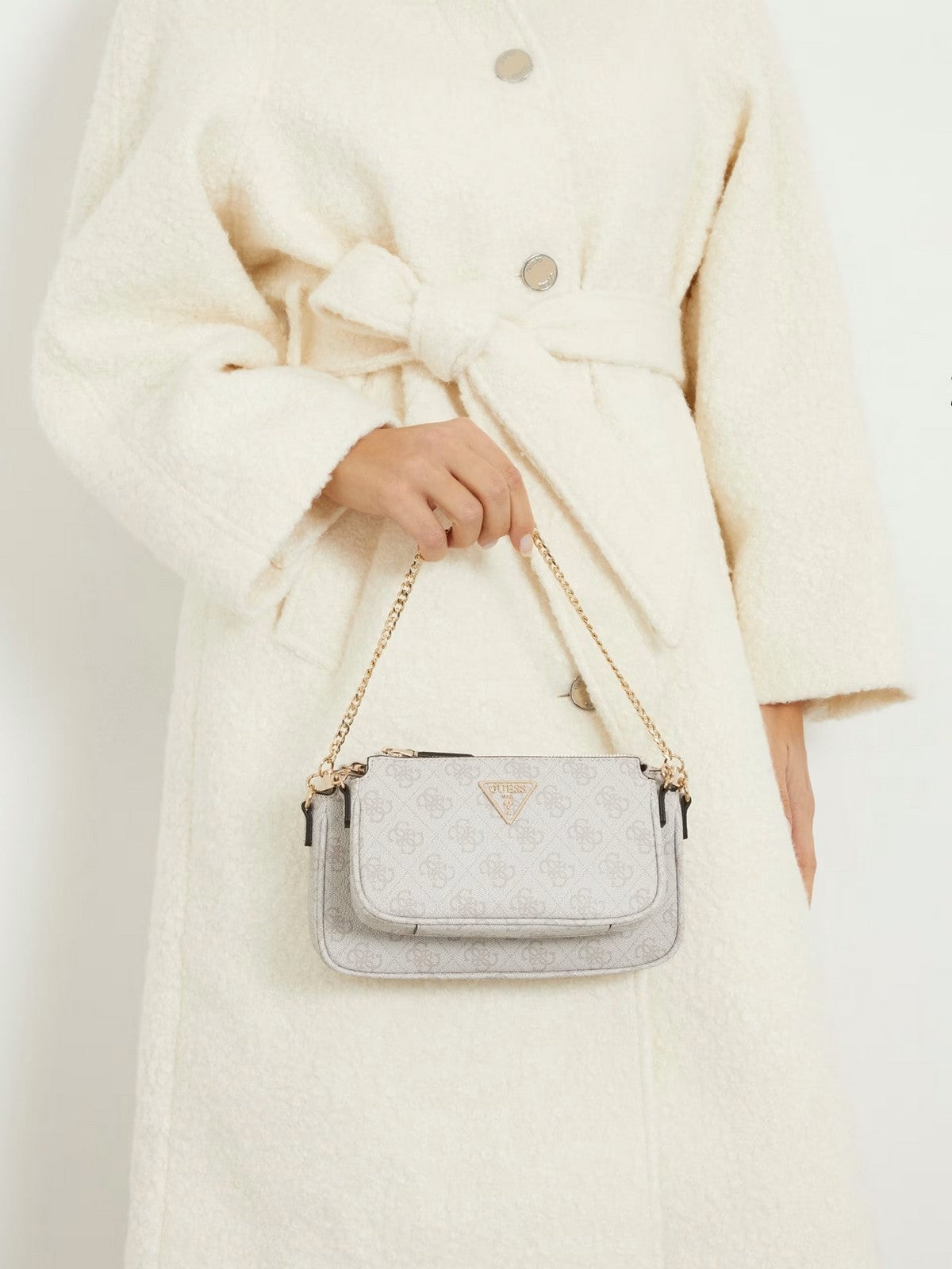 GUESS Borsa Donna Noelle Girlfriend Sa HWBD78 79710 DVL Bianco gioboutiqueweb