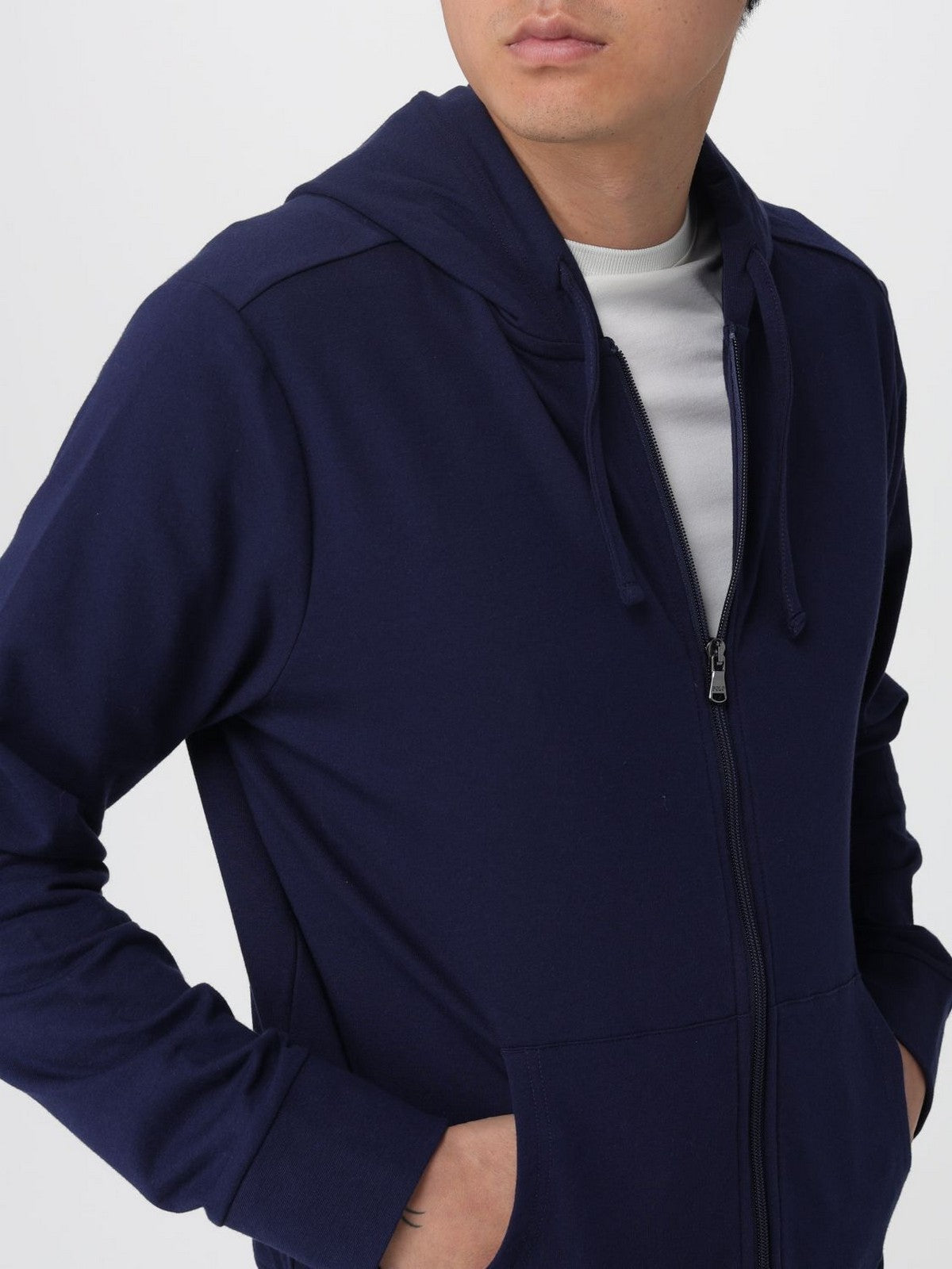 POLO RALPH LAUREN T-shirt Uomo L/S HOODIE-LOUNGE-TOP 714962527 007 CRUISE NAVY