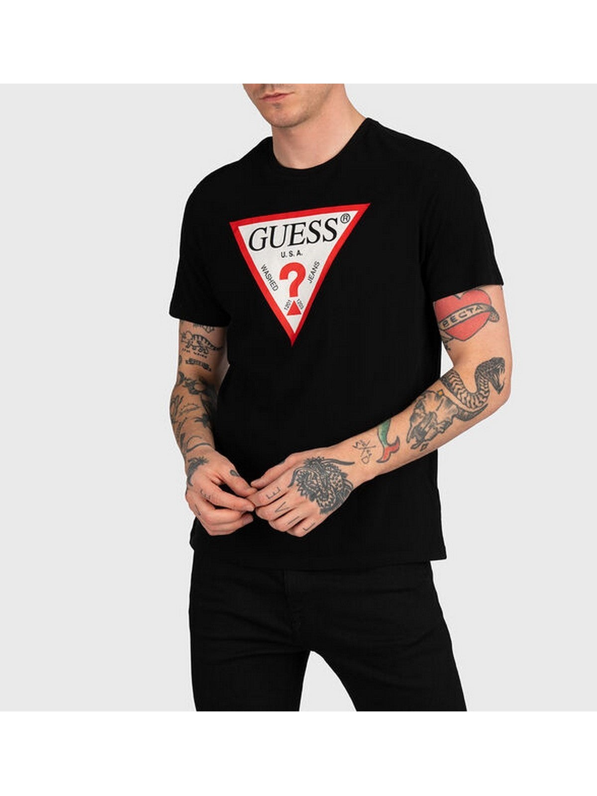 GUESS T-shirt Uomo SS BSC CLSC TRI LOGO CRW T M2GI68 KBA60 JBLK Jet Black A996 gioboutiqueweb