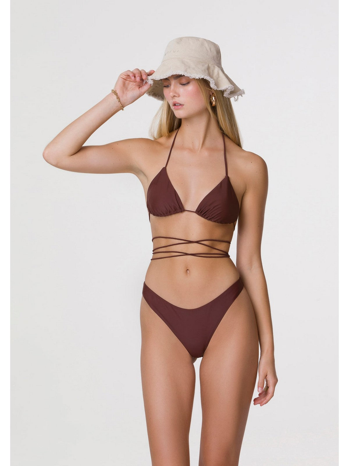 Ich war Badebekleidung Frau MF24-0310Bn Brown