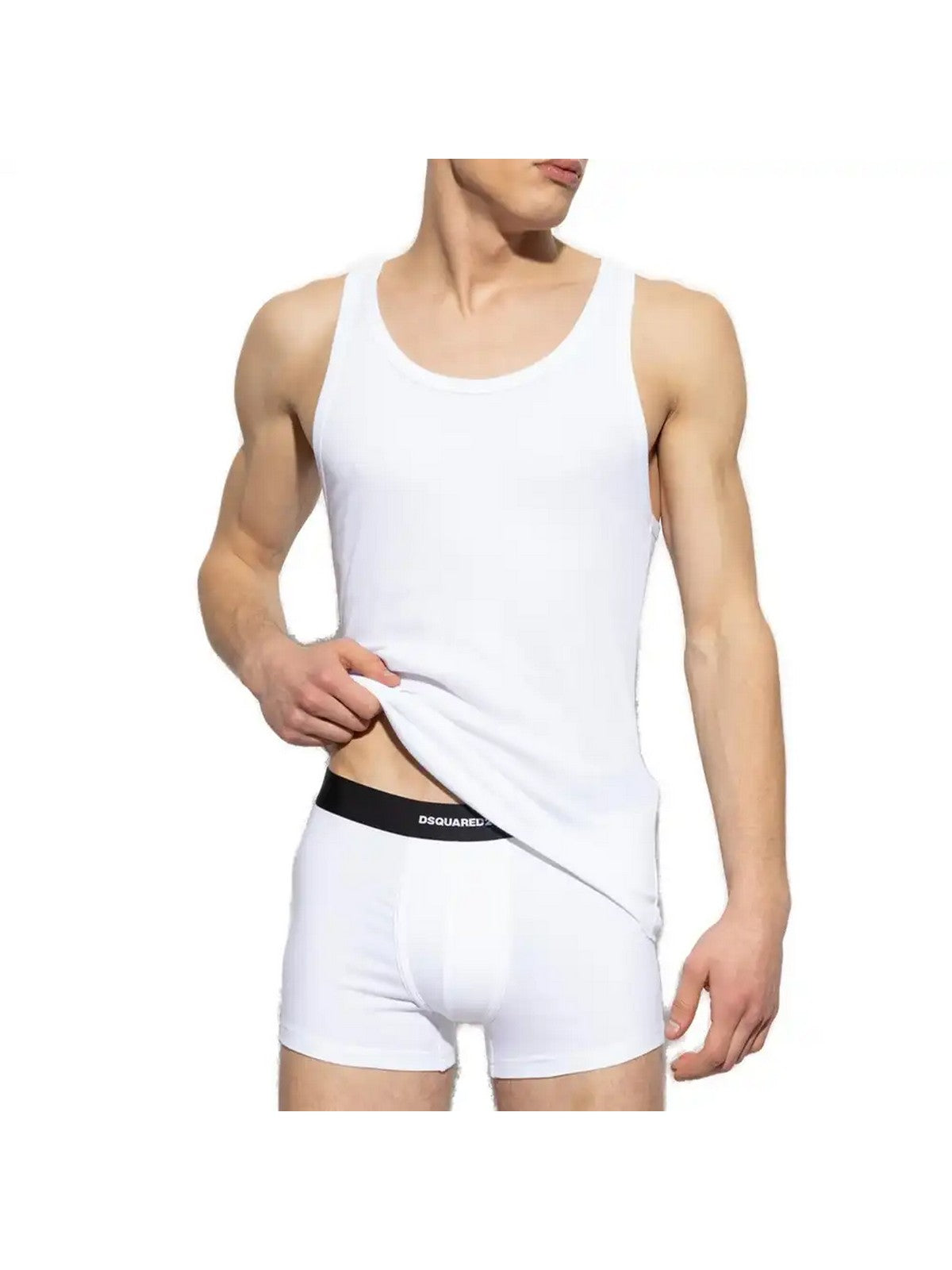 DSQUARED2 Canotta Uomo DCX230080 010 BLACK/WHITE gioboutiqueweb