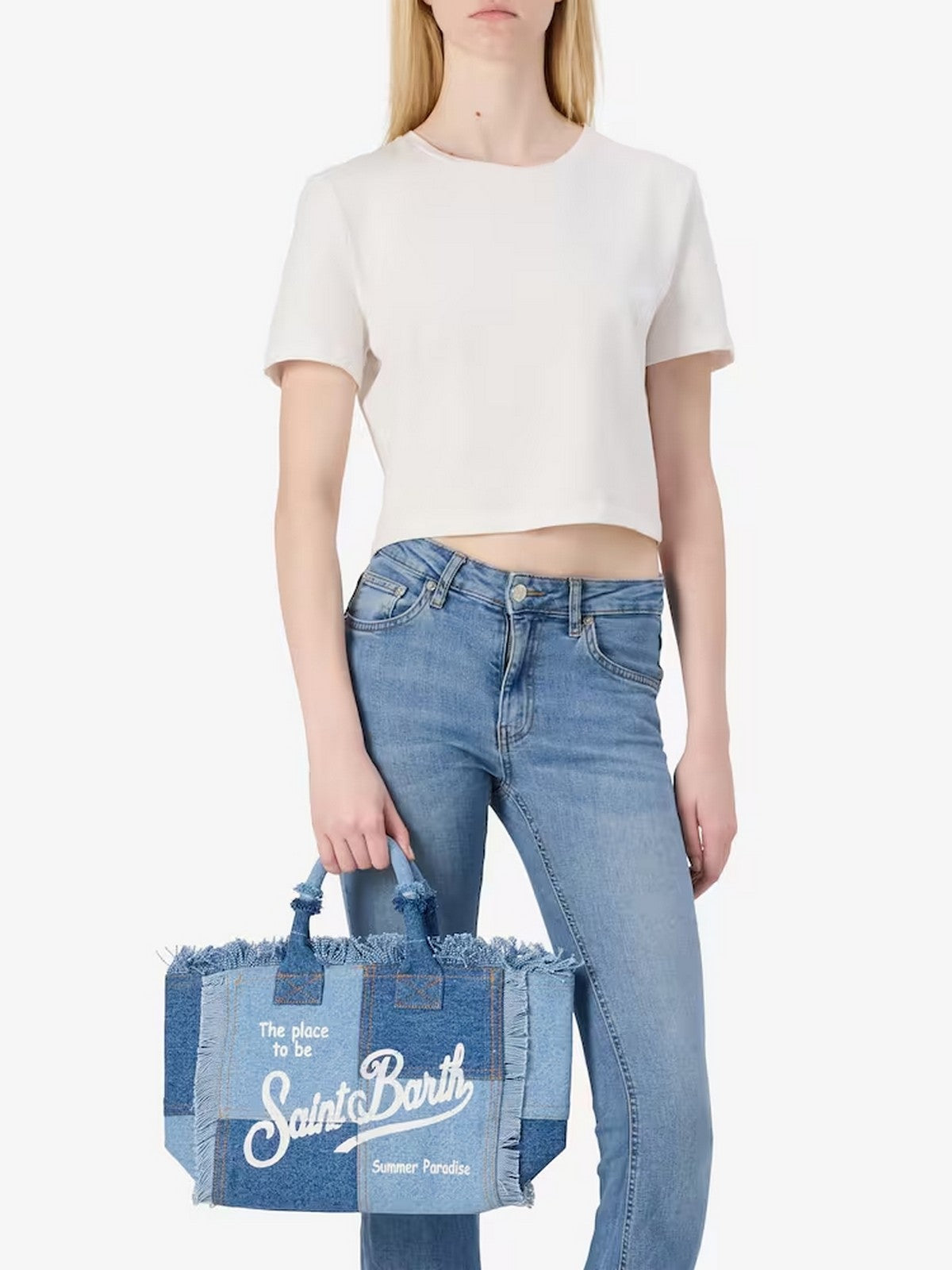 MC2 SAINT BARTH Borsa Donna COLETTE 04132H DENIM PATCHWORK gioboutiqueweb