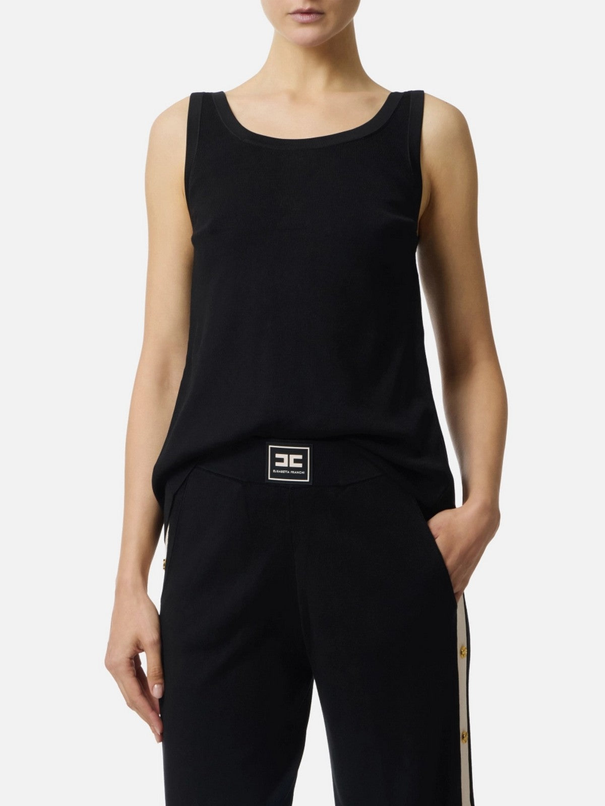 ELISABETTA FRANCHI Top Donna TK72S61E2 685 NERO/BURRO