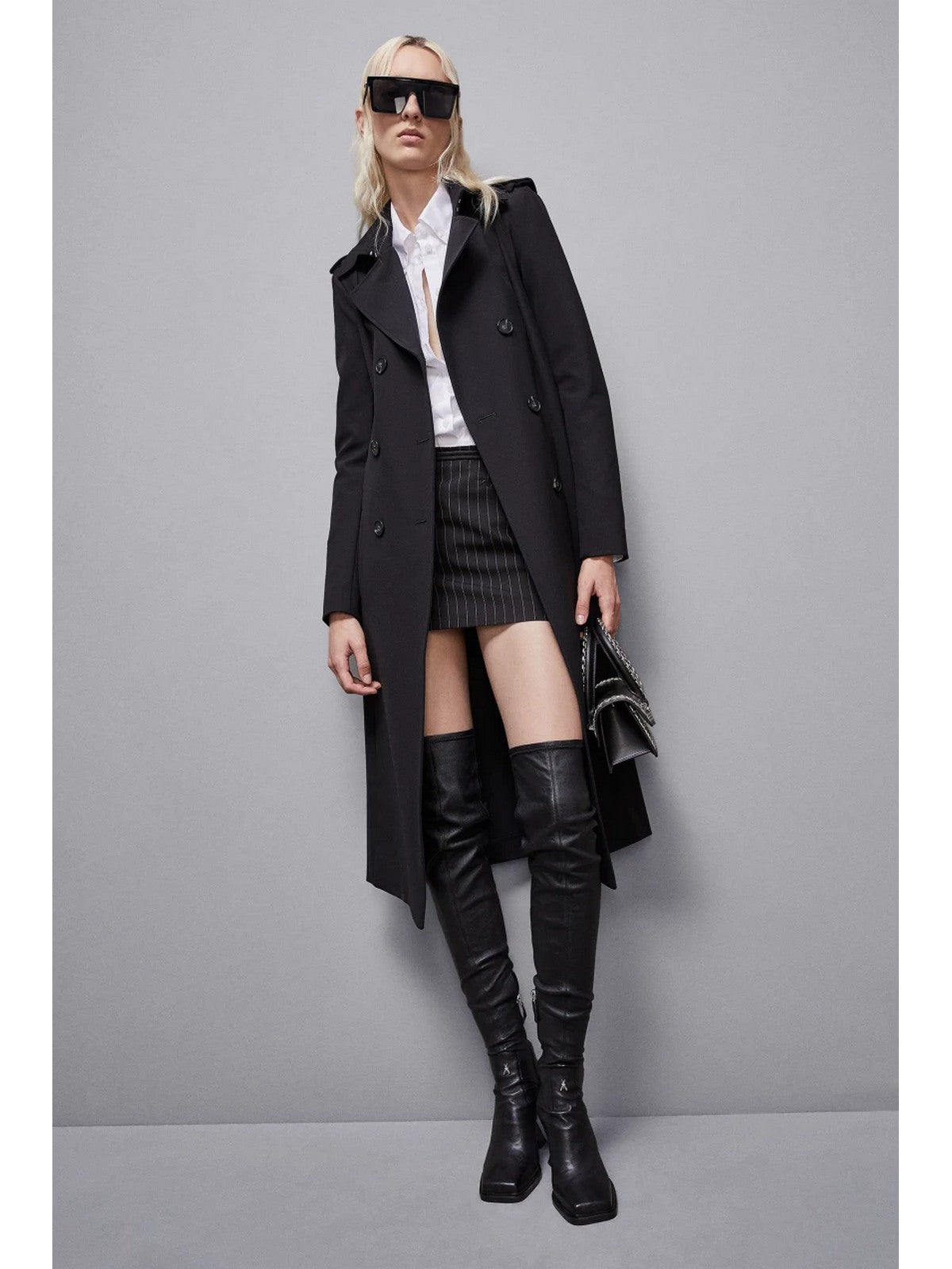 PATRIZIA PEPE Trench Donna 8O0137 A2AW K103 Nero gioboutiqueweb