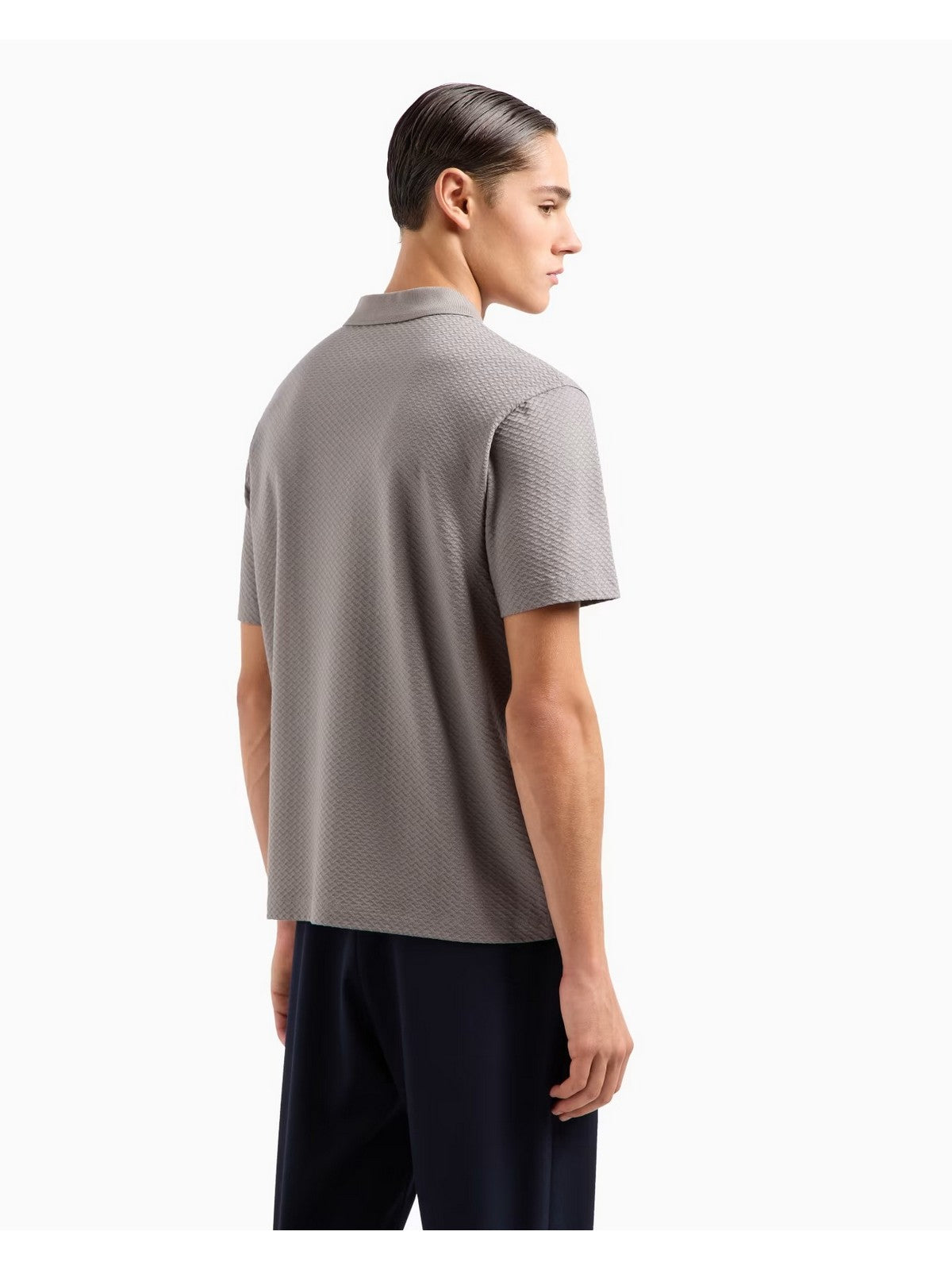 EMPORIO ARMANI Polo Uomo EM001729 AF14874 F8041 NICKEL CHEVRON gioboutiqueweb
