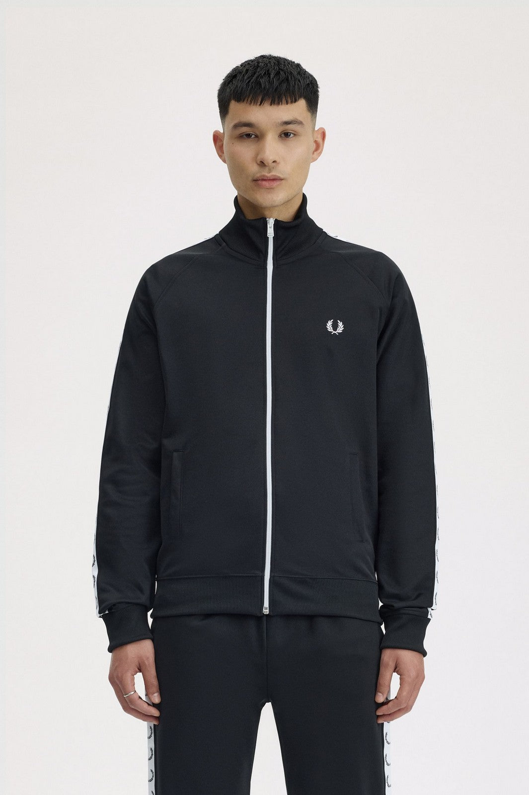FRED PERRY Felpa Uomo FP TAPED TRACK JACKET FP-J4620-57 198 BLACK