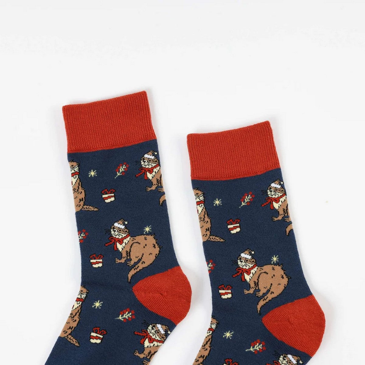 BARE KIND Calzini Unisex adulto OTTERS BLU/ARANCIO