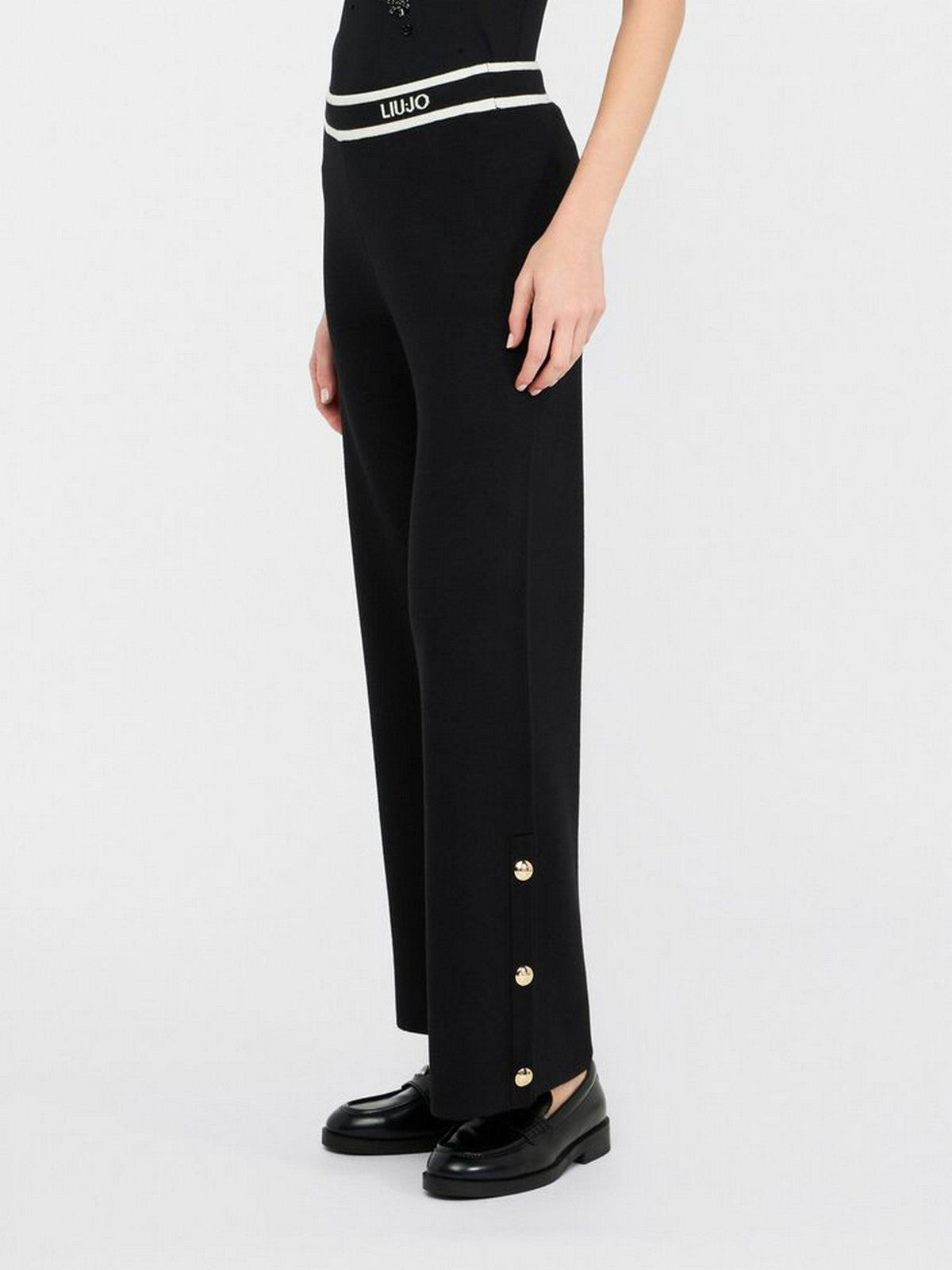 LIU JO SPORT Pantalone Donna TF5252MS59L 03N66 Nero/bianco latte