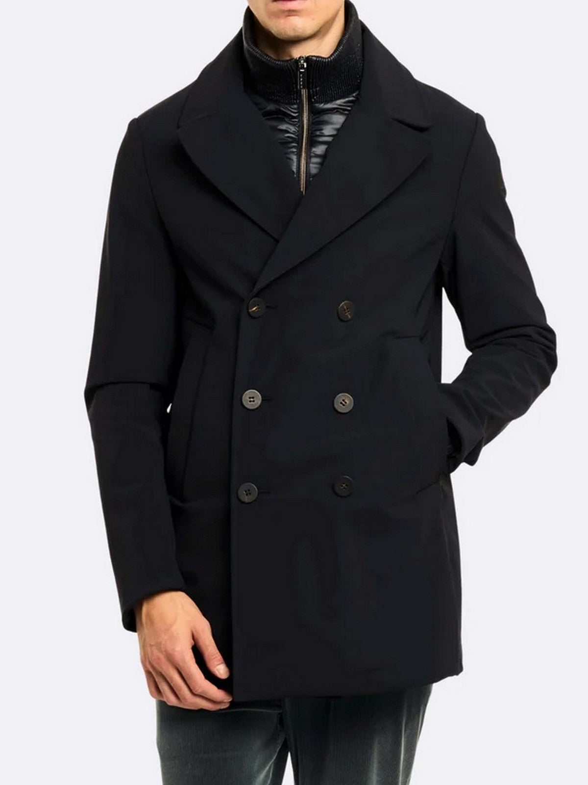 RRD Cappotto Uomo surflex winter thermo peacot jkt W25046 10 10 BLACK