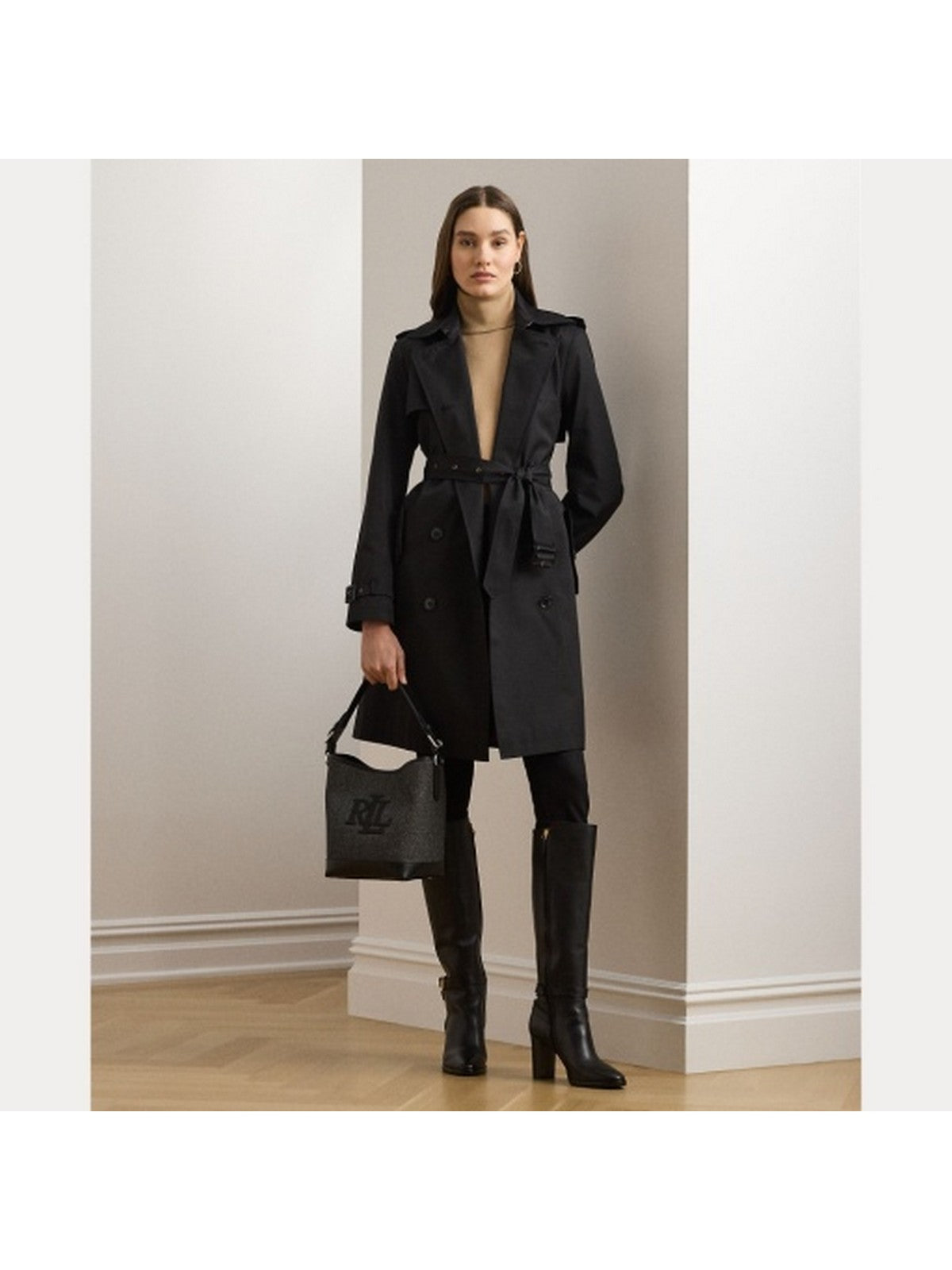 LAUREN RALPH LAUREN Trench Donna DB BLT RN38 297967122 001 Nero gioboutiqueweb