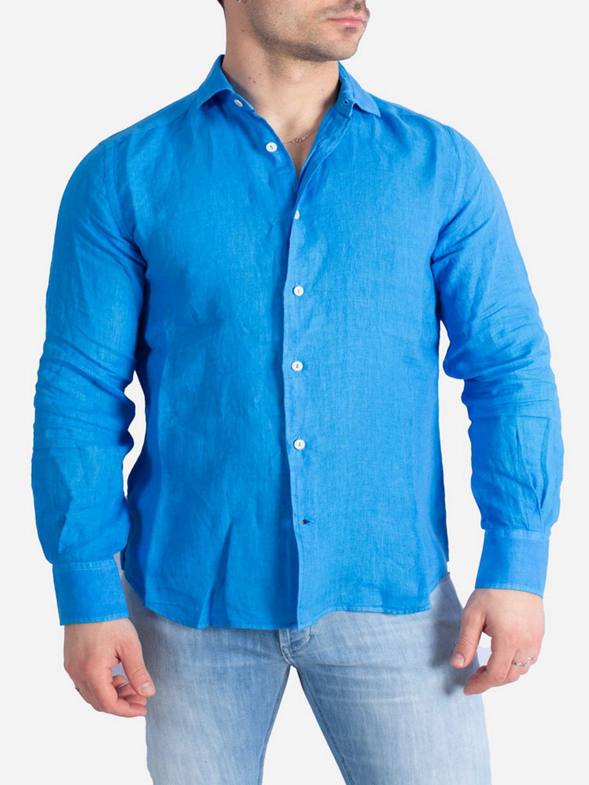 MC2 SAINT BARTH Camicia Uomo PAMPLONA 01307F Blu gioboutiqueweb