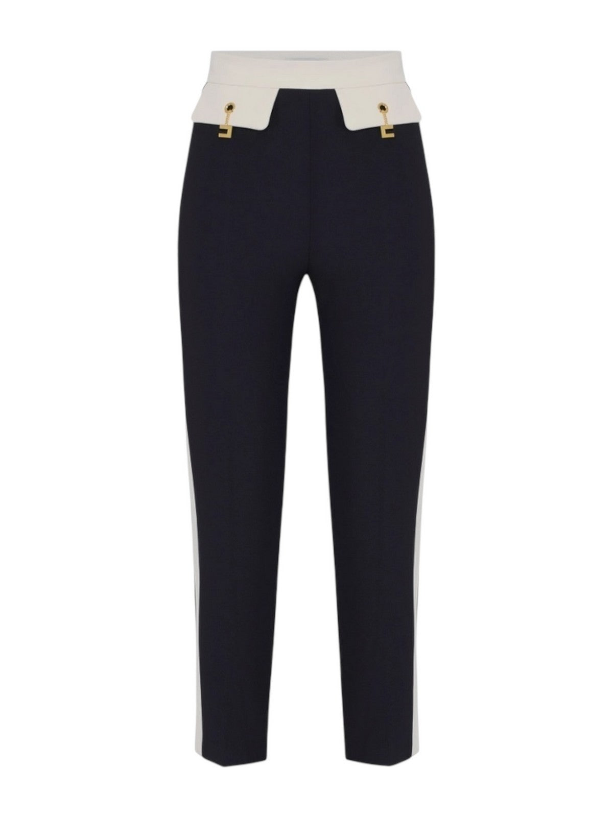 ELISABETTA FRANCHI Pantalone Donna PAT0156E2 EF3 NERO/MILK gioboutiqueweb