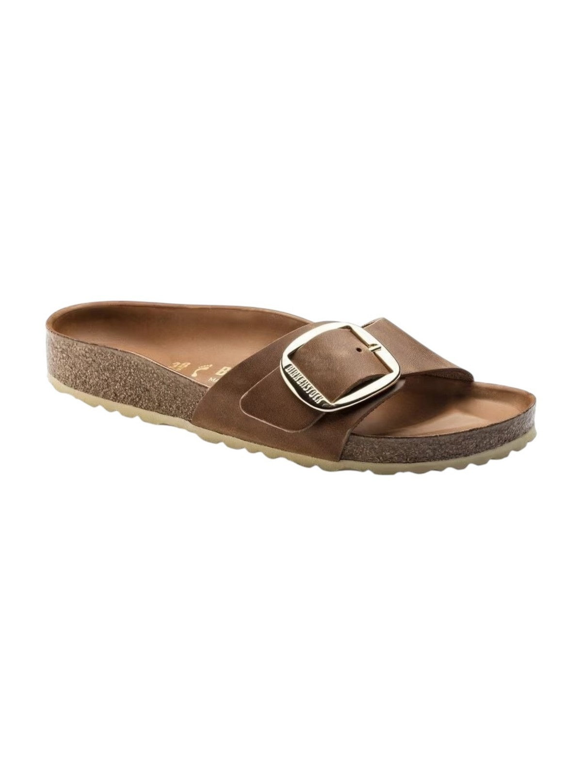 BIRKENSTOCK Sandalo Donna Madrid Big Buckle cognac, Oiled Leather 1006525 Marrone