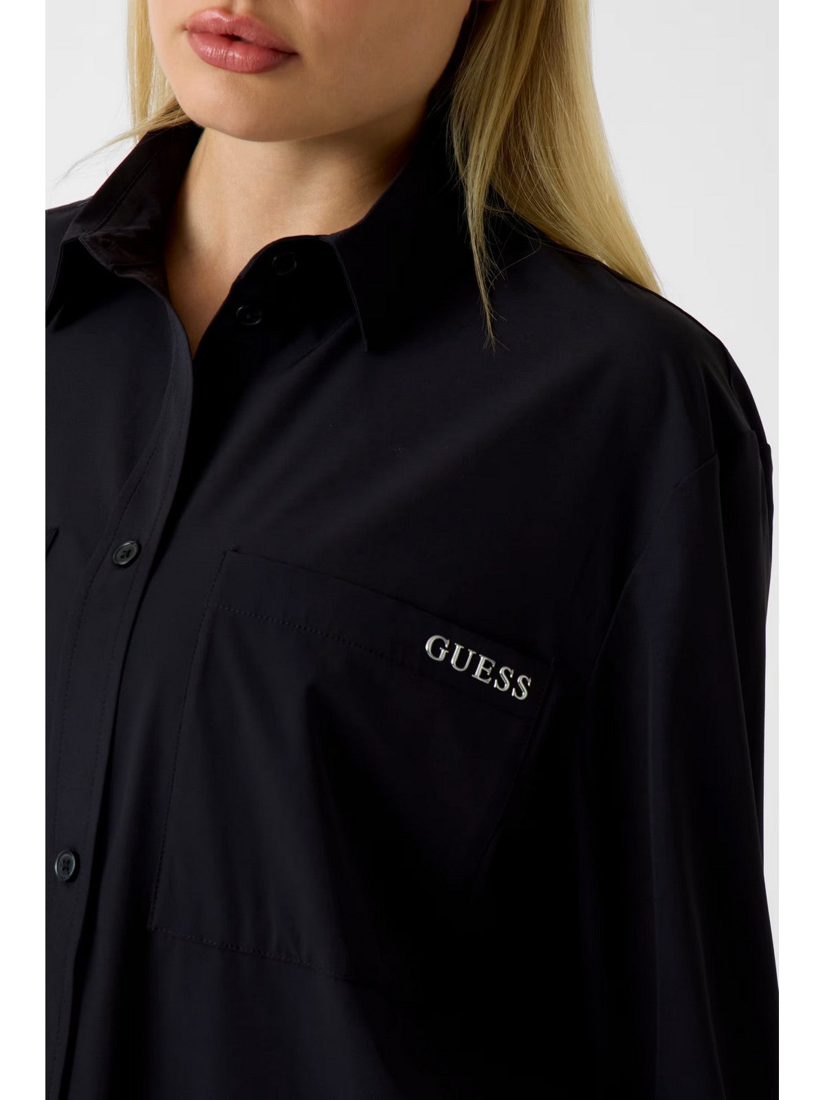 GUESS SPORT Camicia Donna NAT SHACKET V6RH00 WL232 JBLK Jet Black A996