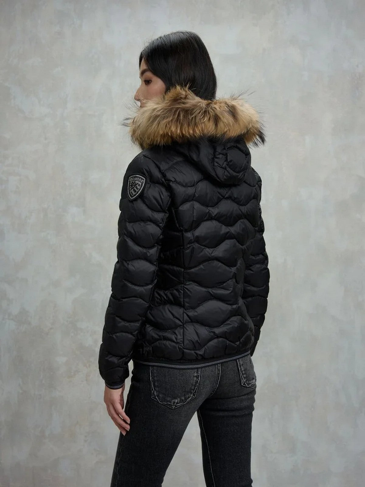 BLAUER Piumino Donna ALDIE 25WBLDC03096 006047 999EI NERO interno BEIGE 301