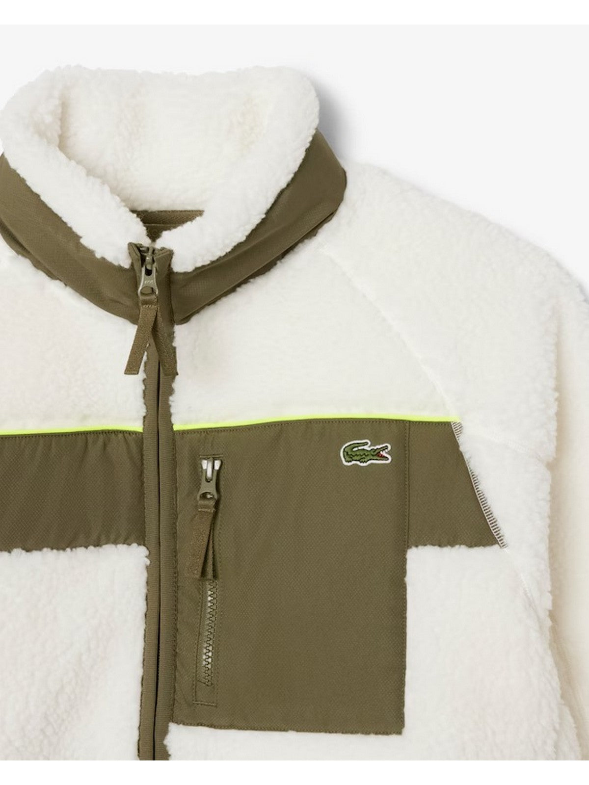 LACOSTE Giubbino Uomo BH5908 A6I White/Khaki Green